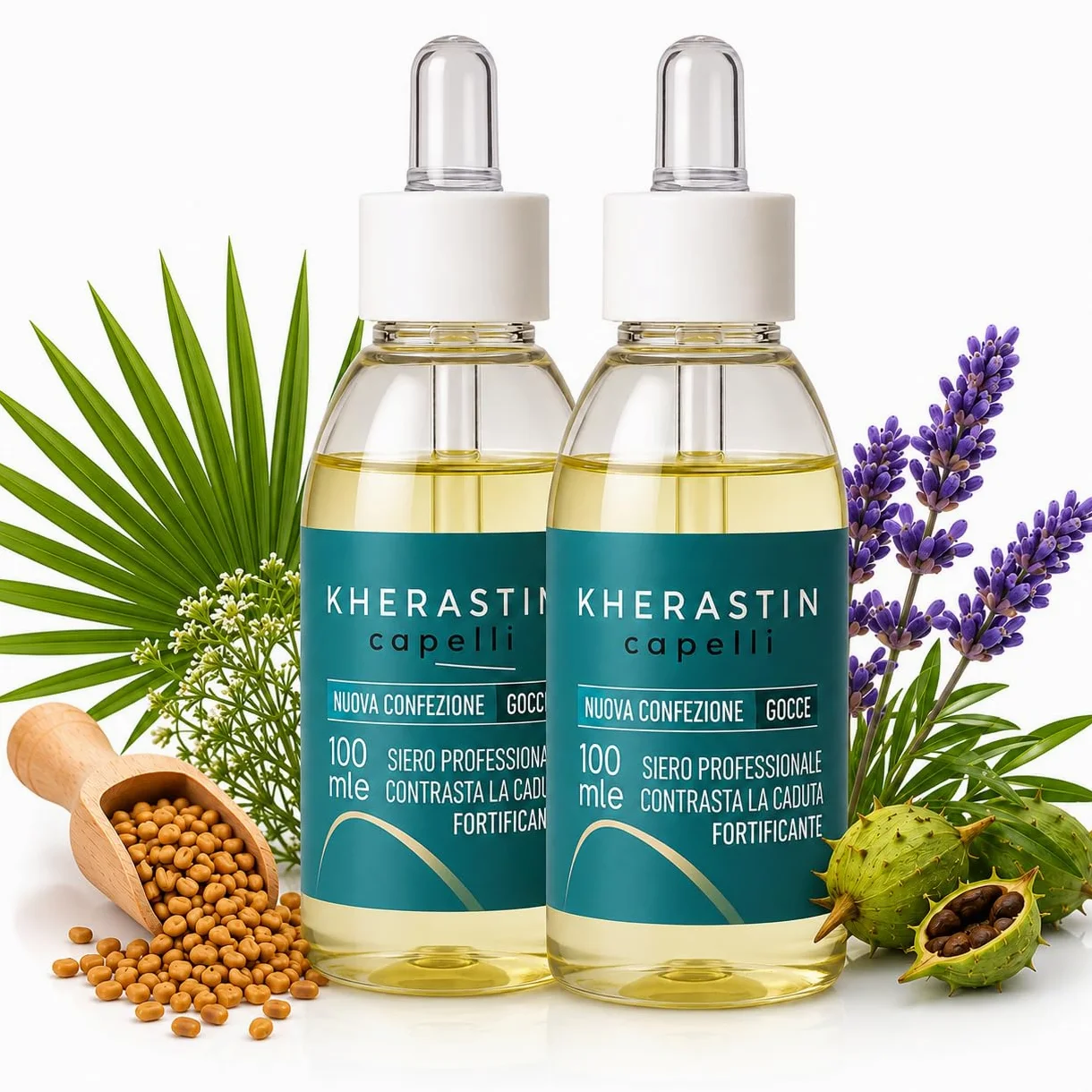 Kherastin Gocce 200ml Trattamento Anticaduta Capelli Uomo Donna | Extra Forte, Rinforza Bulbo, Stimola Ricrescita, Fortificante Naturale