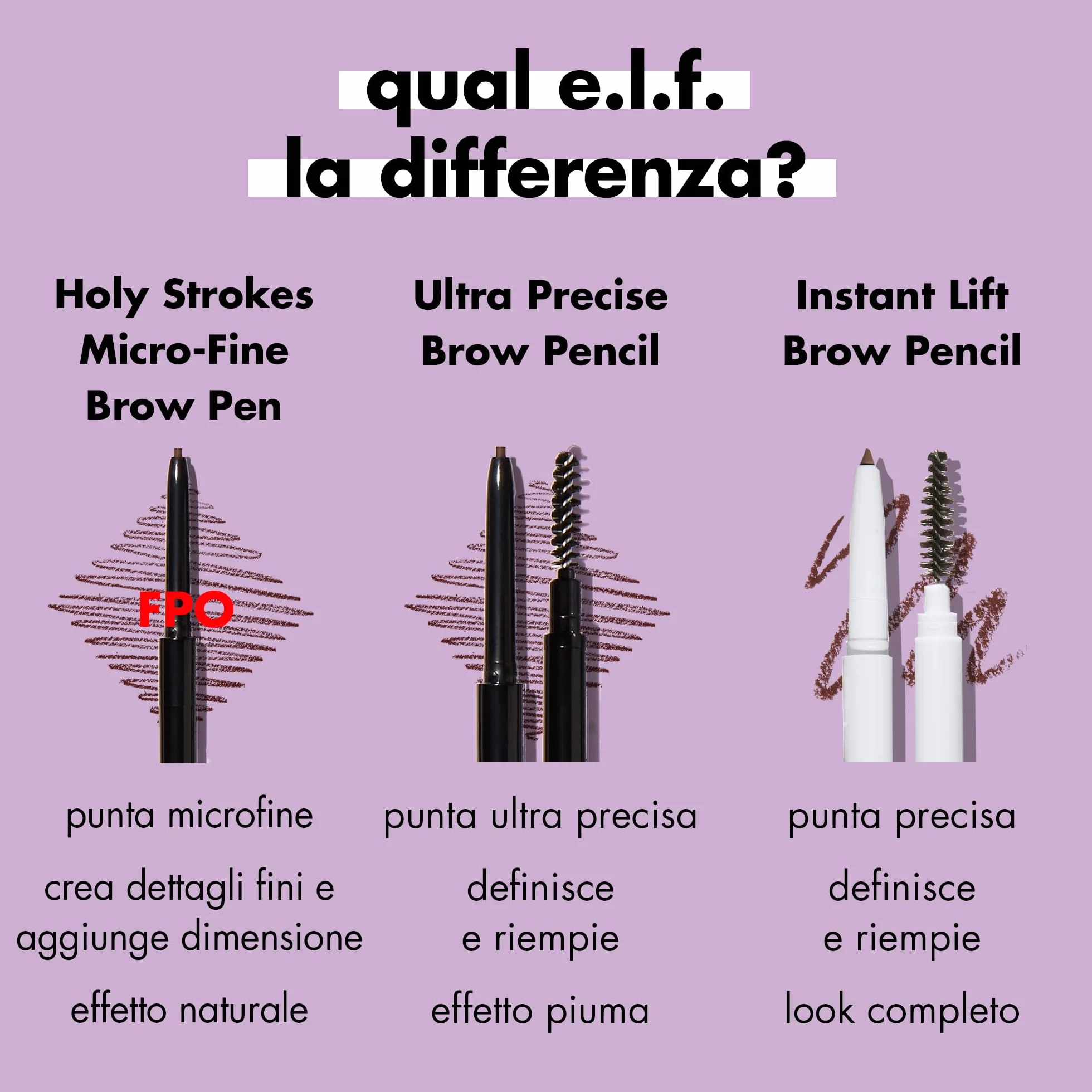 e.l.f. Holy Strokes Micro-Fine Brow Pen, Per Sopracciglia Dall'aspetto Naturale, Lunga Durata, Formula Waterproof, Resistente alle Sbavature, Vegano & Cruelty-Free, Espresso