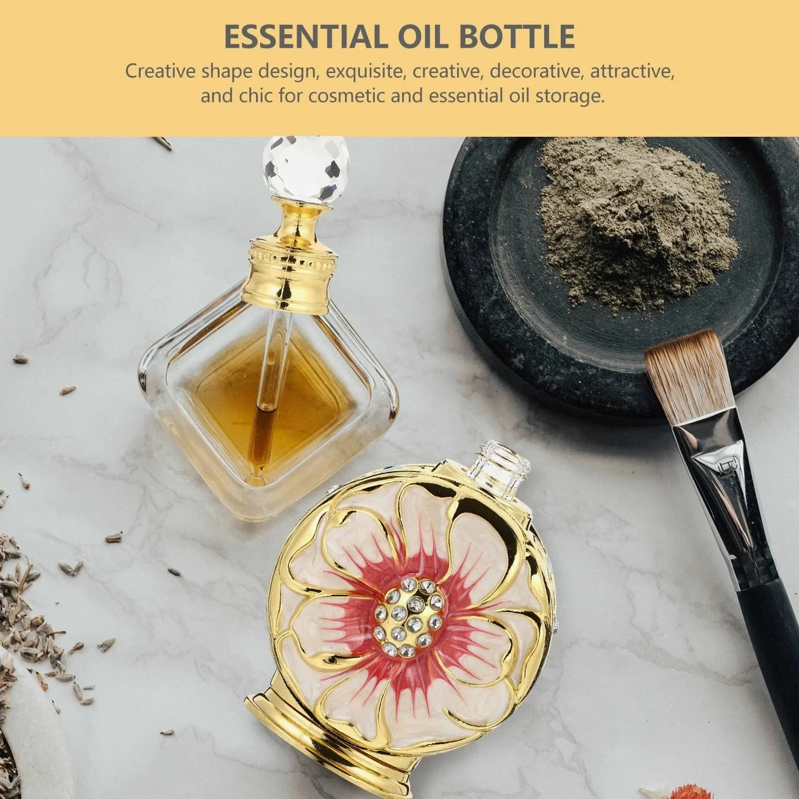 Bottiglia Di Profumo In Vetro Vintage Bottiglia di profumo da 12 ml Flaconi vuoti in vetro for conservazione di olio essenziale Contenitore vintage da viaggio Bottiglia di profumo in vetro vintage da