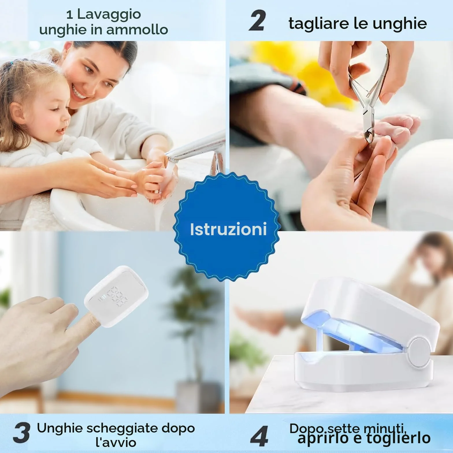Mycose delle Unghie Laser, Mycose delle Unghie dei Piedi Pulizia e Riparazione Unghie, Dispositivo Trattamento Laser per Micosi delle Unghie dei Piedi, 7 Min al Giorno per Migliorare la Micosi Fungosa