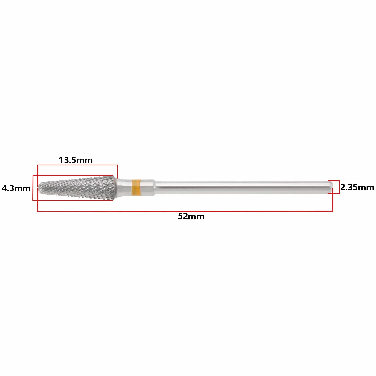 Punta per fresa in metallo duro 2,35 mm per trapano elettrico manicure rimuovere cuticole gel (XF giallo denti extra fini)