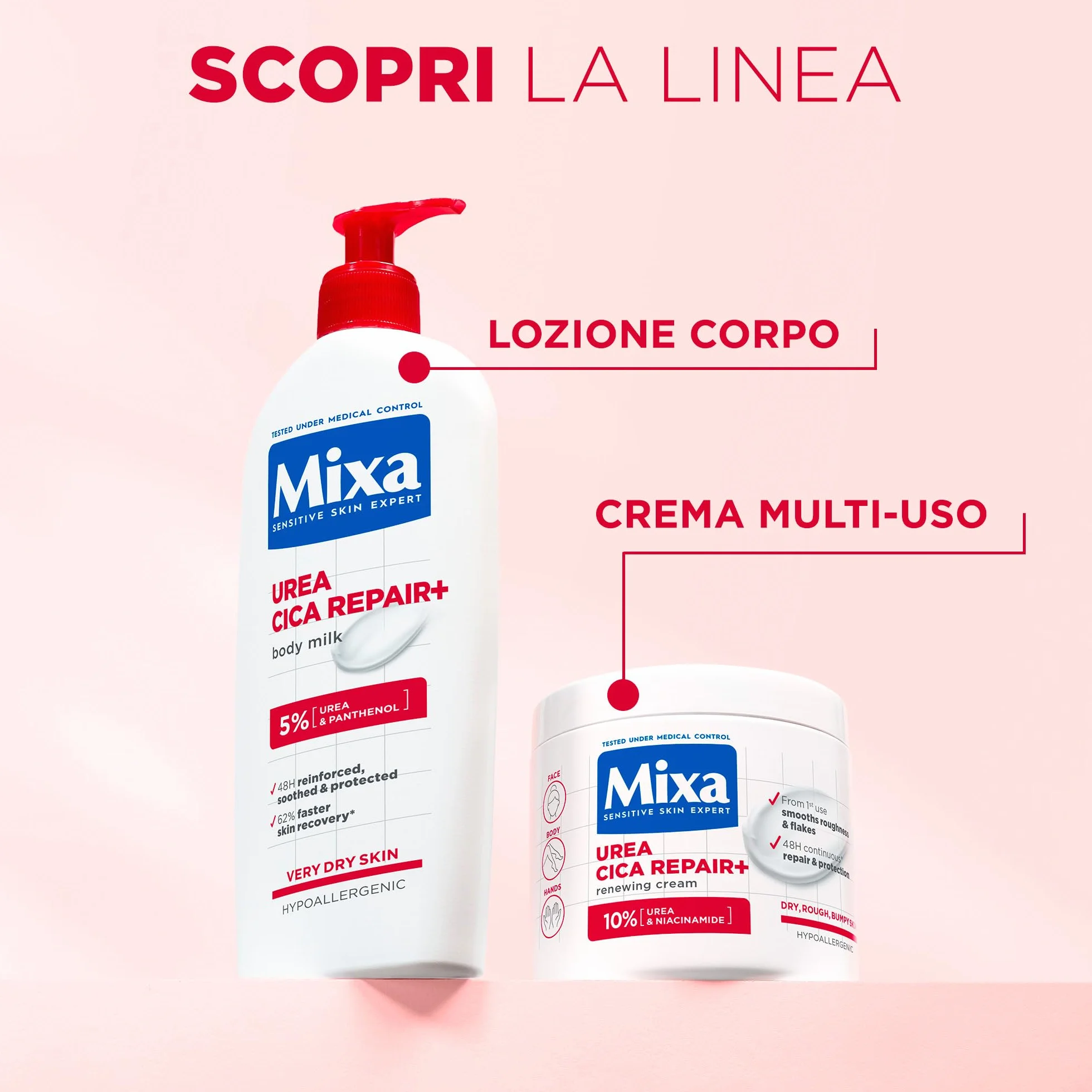 Mixa Crema Corpo Rigenerante 10% Urea Amino Acid 400 ml Pelle Secca Ruvida