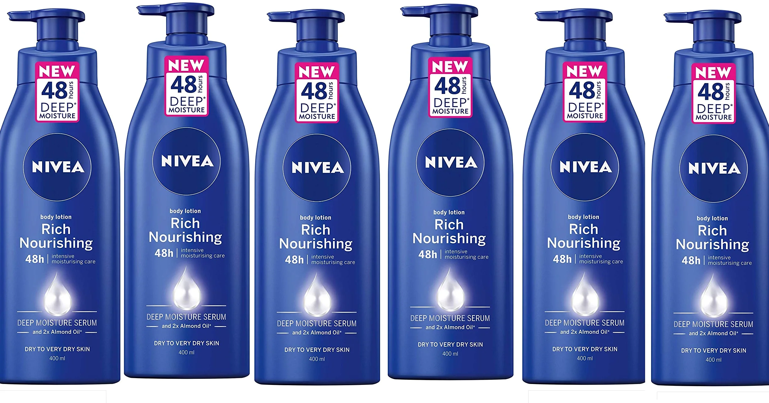 NIVEA Lozione nutriente per il corpo, 400 ml, confezione da 6