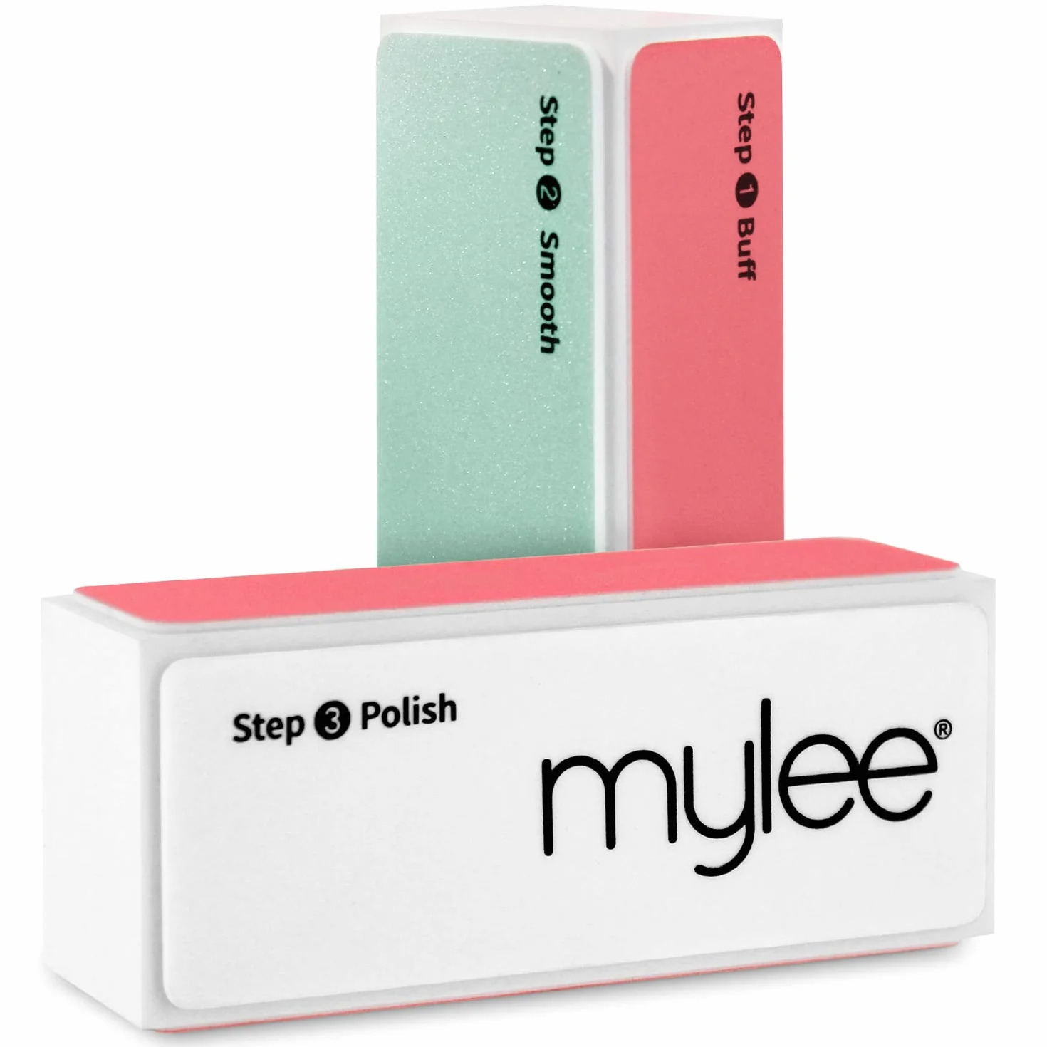 Mylee Buffer per unghie a 3 lati – Trattamento per manicure professionale, Tripla grana (320/600/3000), Blocco lucidante per preparazione smalto gel e acrilico – Lucida unghie naturali