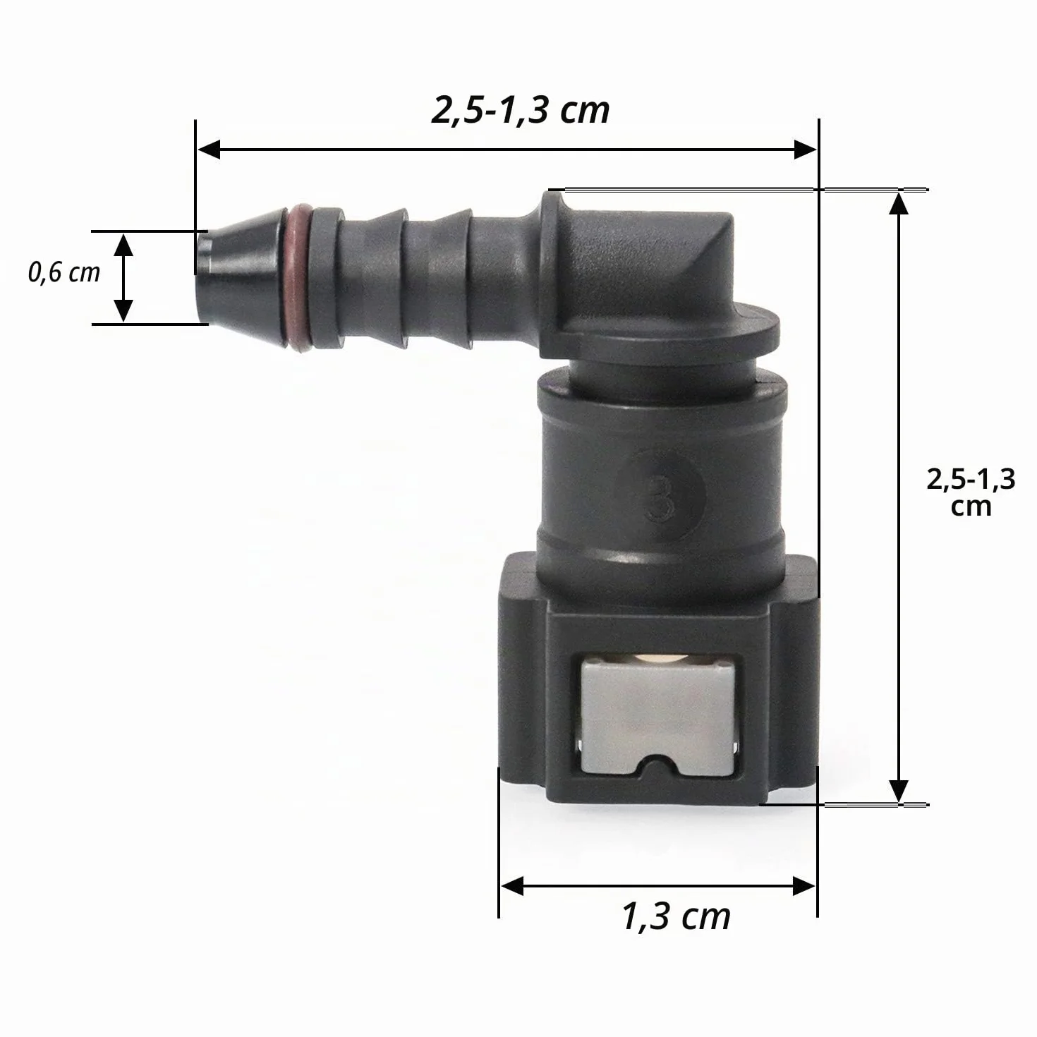QWORK Attacco rapido carburante 90° connettore femmina plastica 7.89mm ID6 2 sztuki
