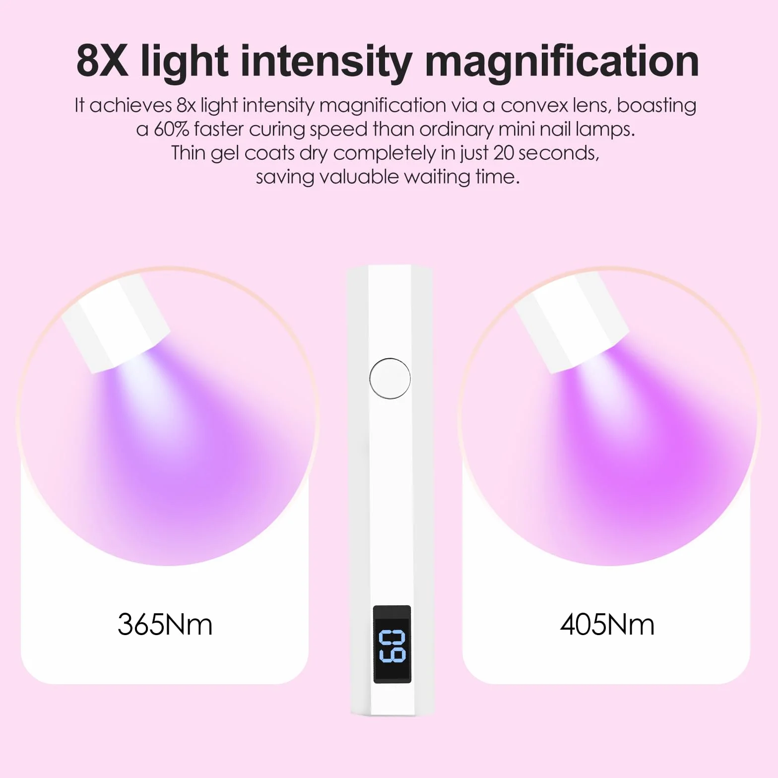 Lampada UV LED Unghie 3W Mini Portatile USB Ricaricabile Penna Asciuga Unghie Salone Casa Bianco