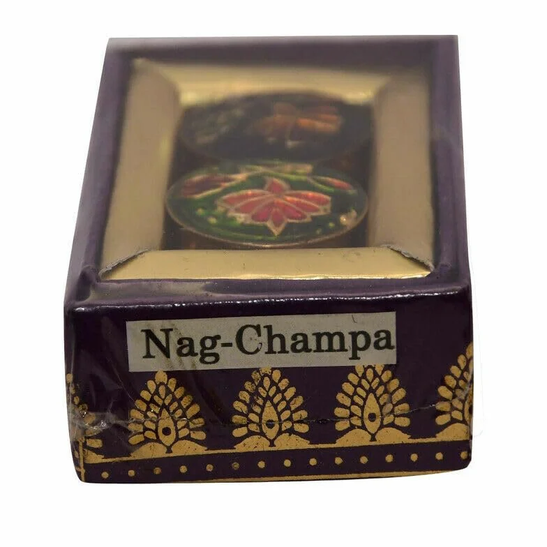Profumo Solido Naturale Chakra Nag-Champa per Donne e Uomini, Fatto a Mano con Oli Essenziali, Vegano e a Lunga Durata 4 g