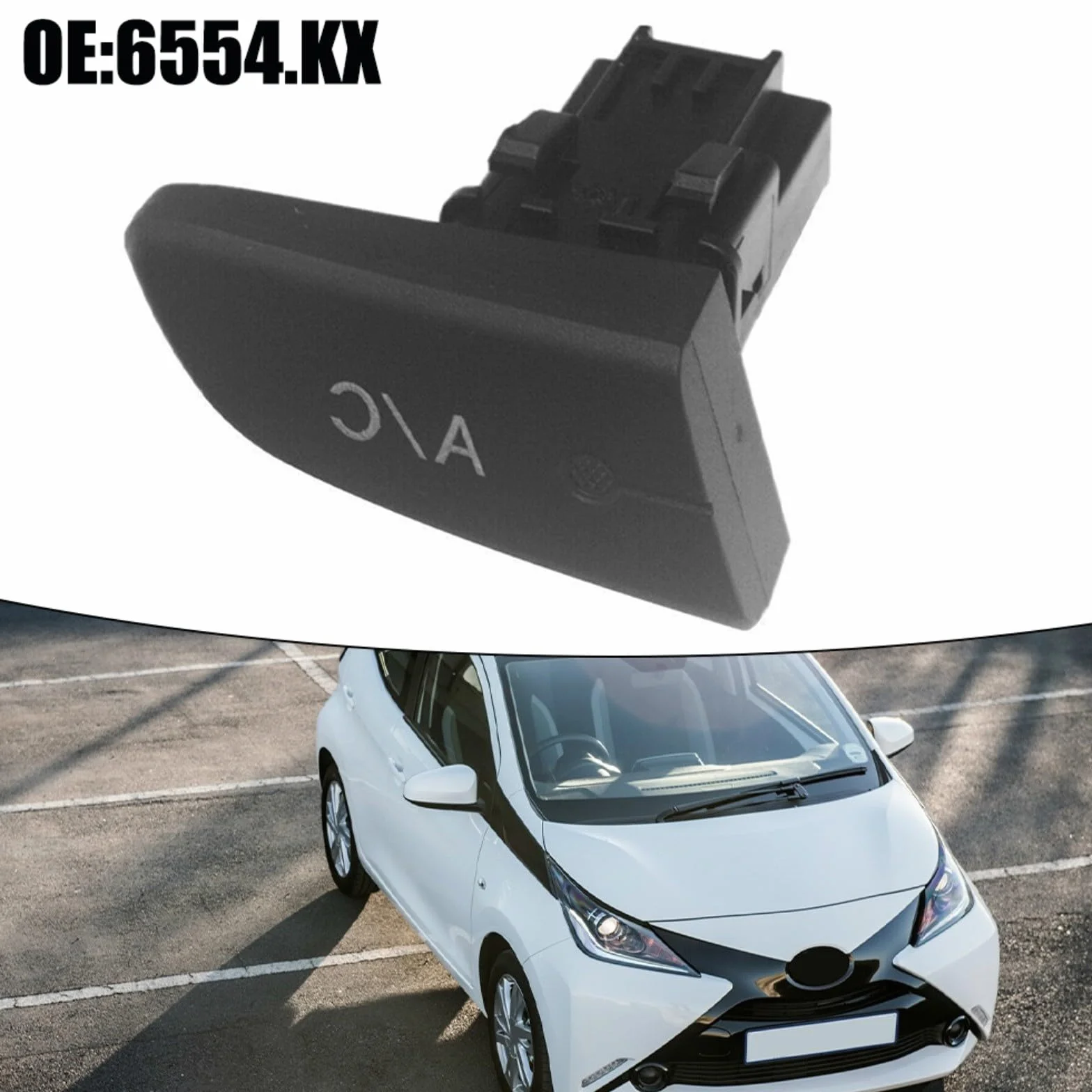 Manopola interruttore CA 6554.KX tappo pulsante aria condizionata per Toyota Aygo C1 2005-2014 nero ABS