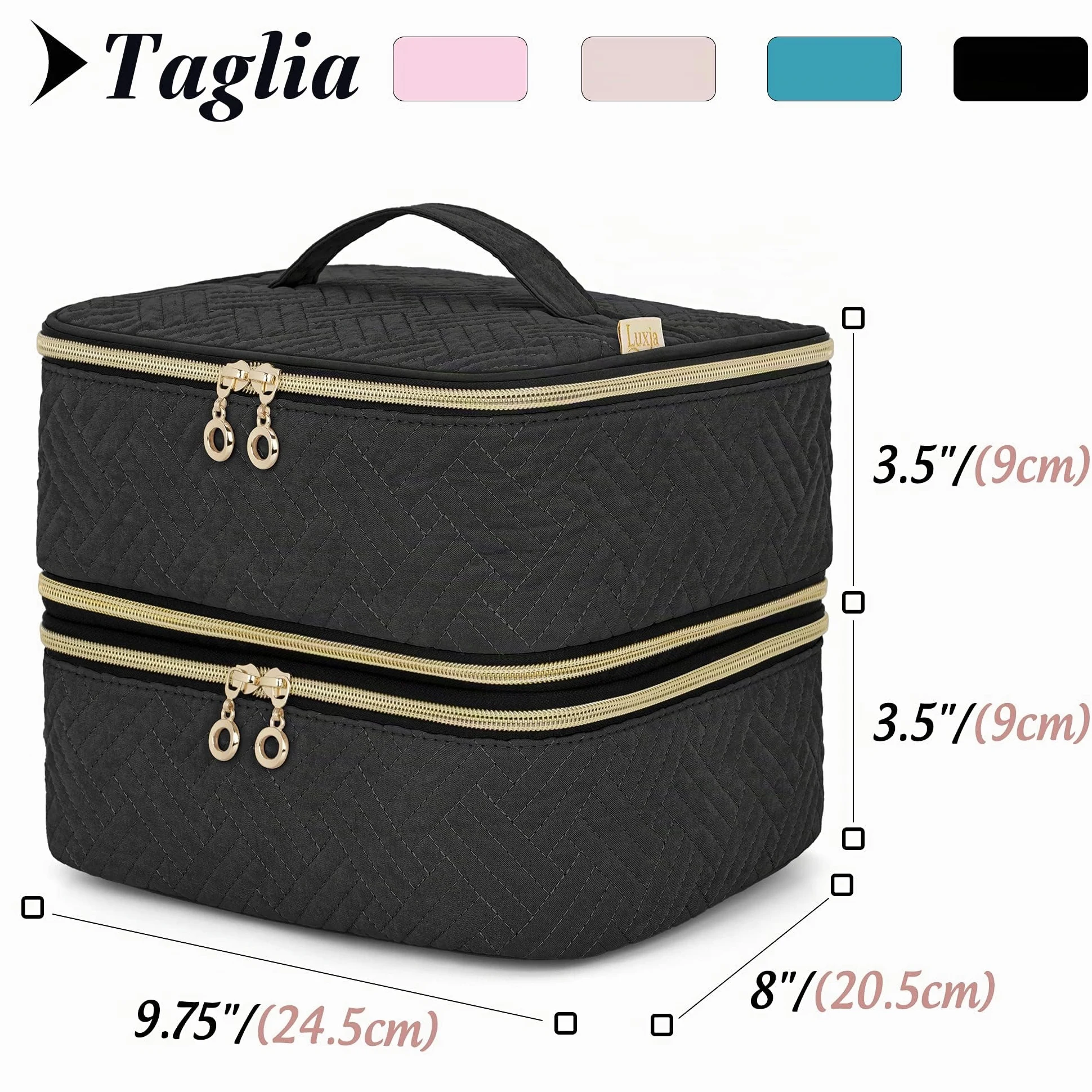Luxja Organizer per Smalti per Unghie Staccabile a 2 Strati | Valigetta Porta Smalti per 60 Bottiglie (15 ml - 0,5 fl. oz), Borsa Organizer per Smalto