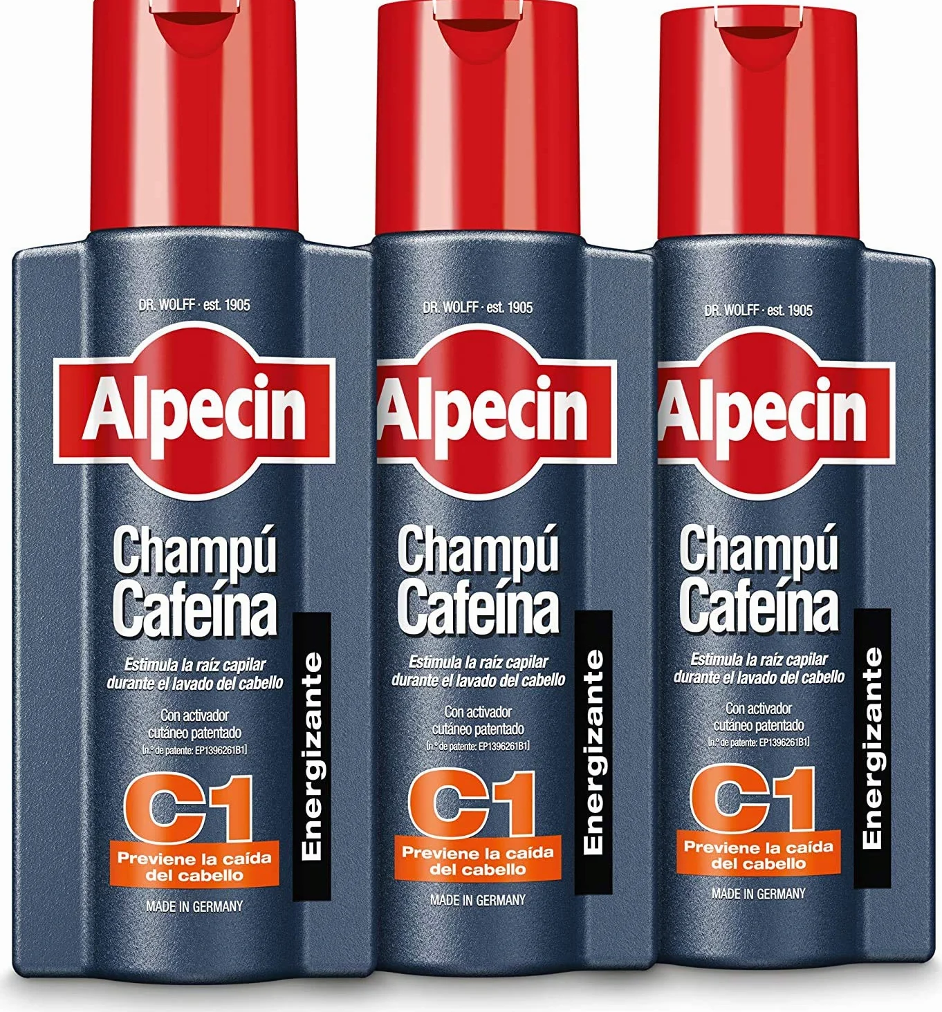 Alpecin Shampoo alla Caffeina C1 3x 250 ml | Shampoo anticaduta uomo con caffeina | Trattamento per la caduta dei capelli