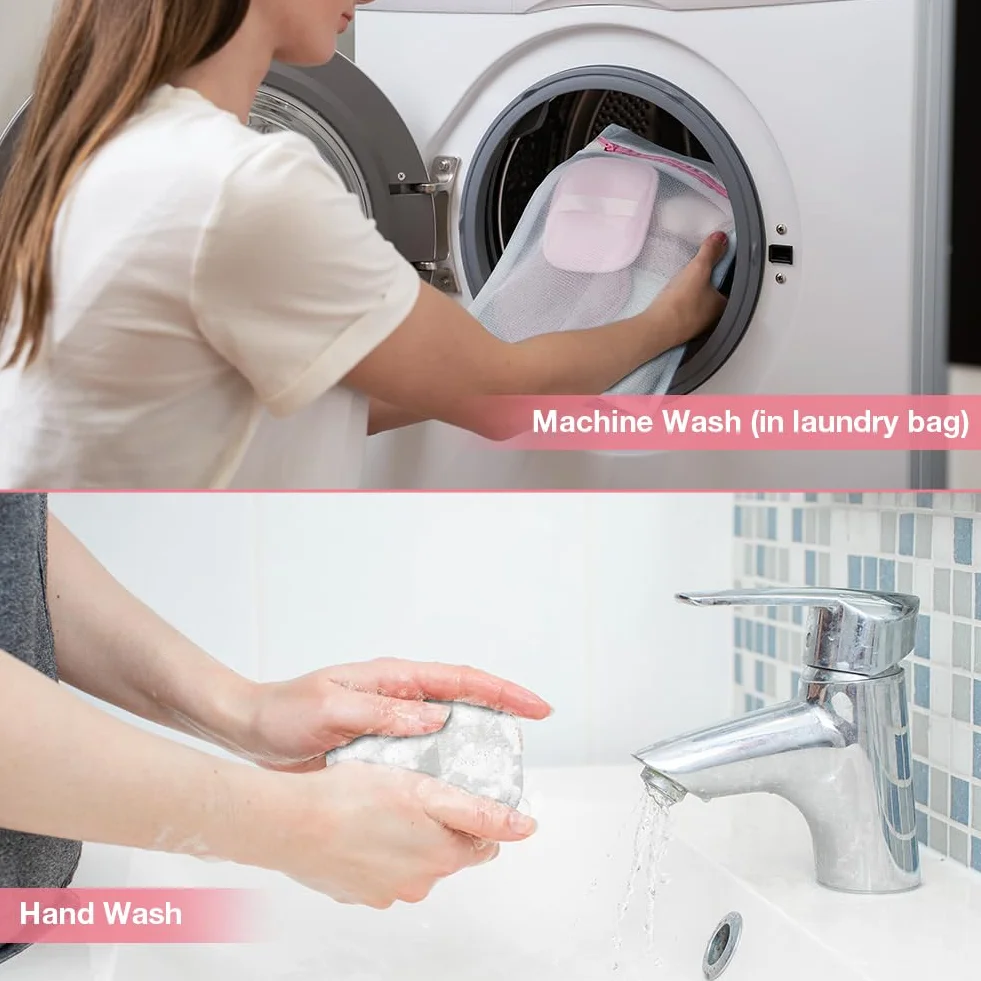 AOOWU 8 Pezzi Dischetti Struccanti Riutilizzabili, Dischetti Struccanti Lavabili con Sacchetto Lavanderia, Cuscinetti Struccare Super Morbido Flanella Double-Face, Pulizia del Viso e Degli Occhi
