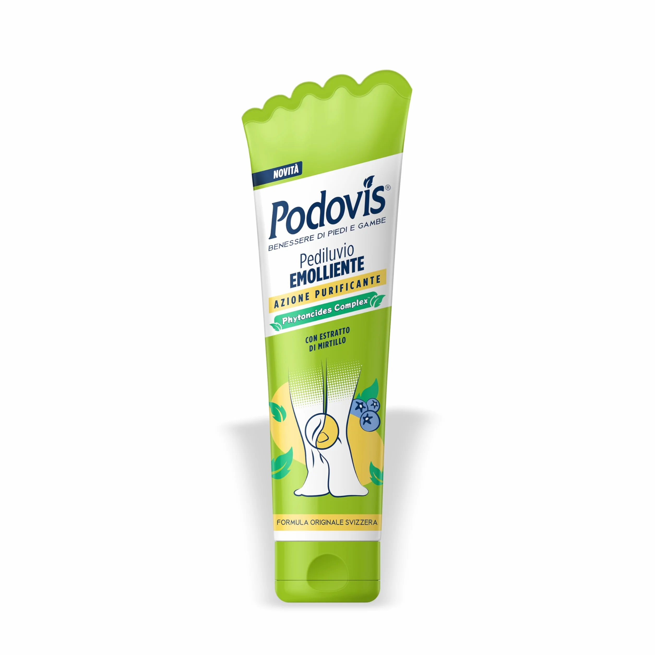 Podovis, Pediluvio Emolliente - Effetto Velluto, Piedi Morbidi e Lisci, Rimozione Calli e Duroni, Elimina gli Ispessimenti della Pelle, Effetto Massaggiante ed Esfoliante, 150 ml