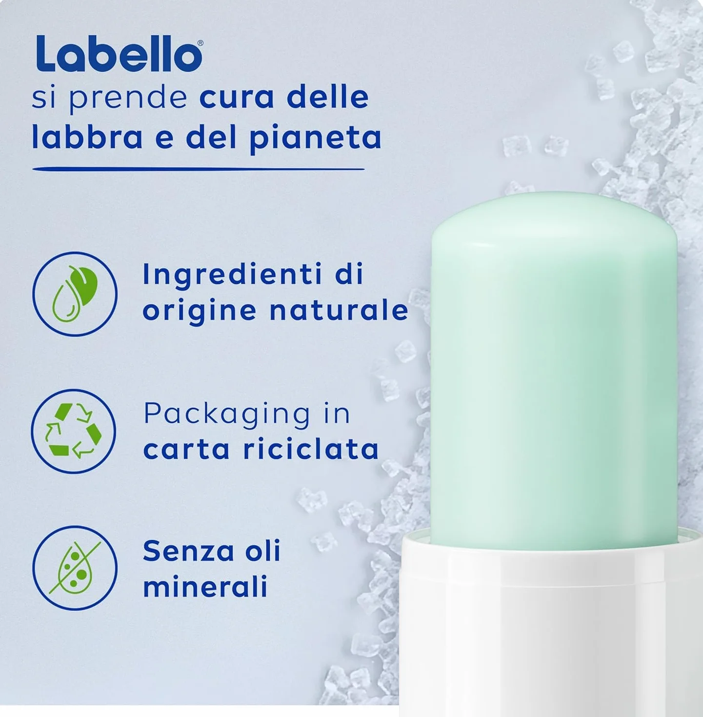 Labello Scrub Idratante Aloe Vera 4.8 g, Scrub Labbra con particelle esfolianti, aloe vera bio e vitamina E, Scrub labbra esfoliante senza oli minerali e microplastiche