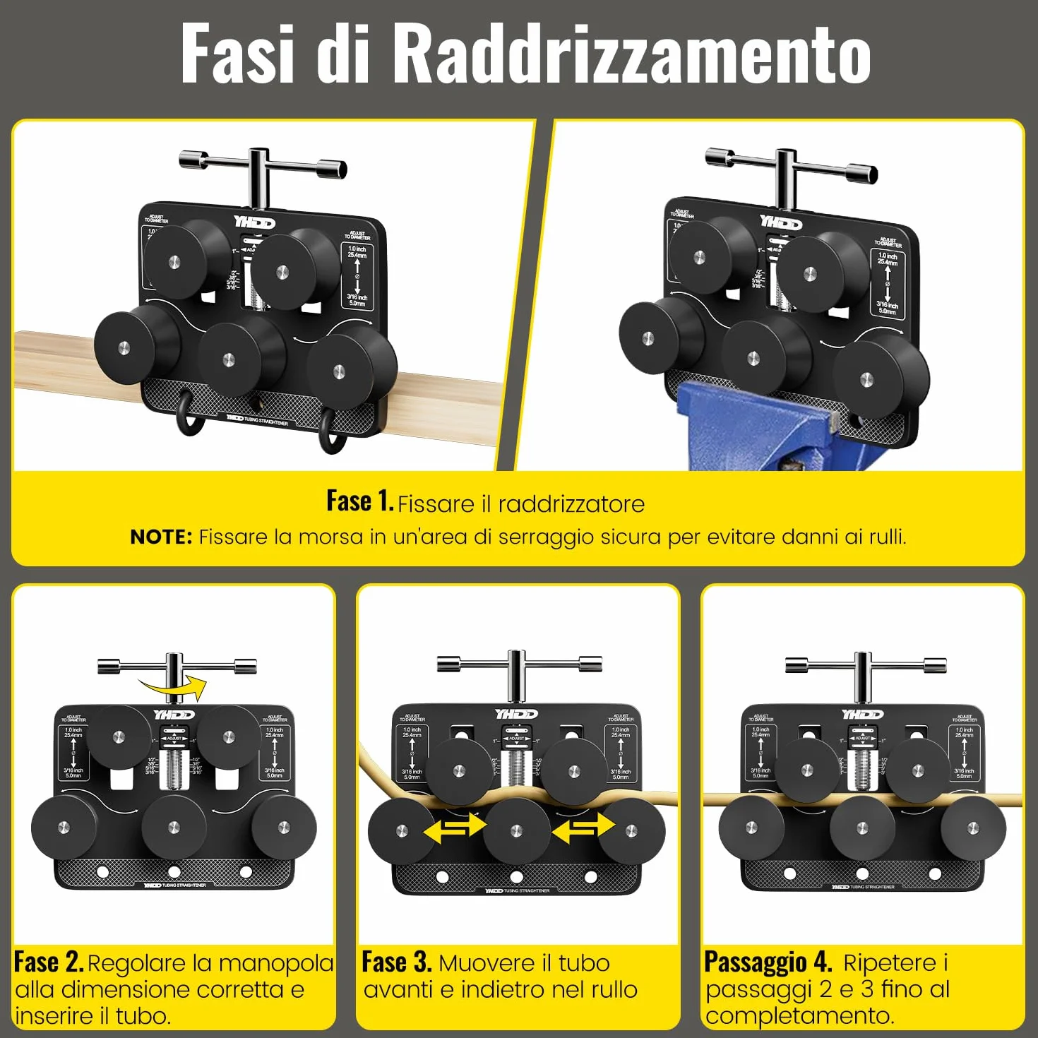 Raddrizzatore per Tubi Regolabile per Freni, Rame, Alluminio, Acciaio