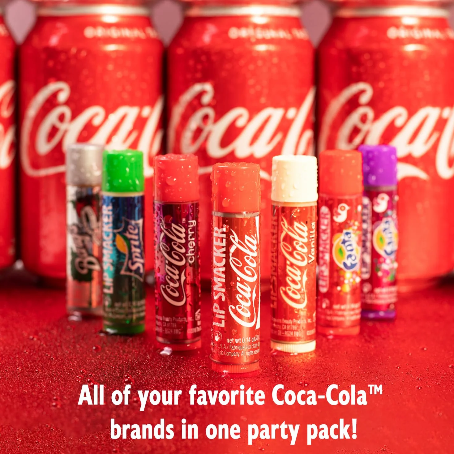 Lip Smacker s Coca Cola Fanta Sprite Coke Bargs, Set di 8 Lip Balms by Bonne Bell