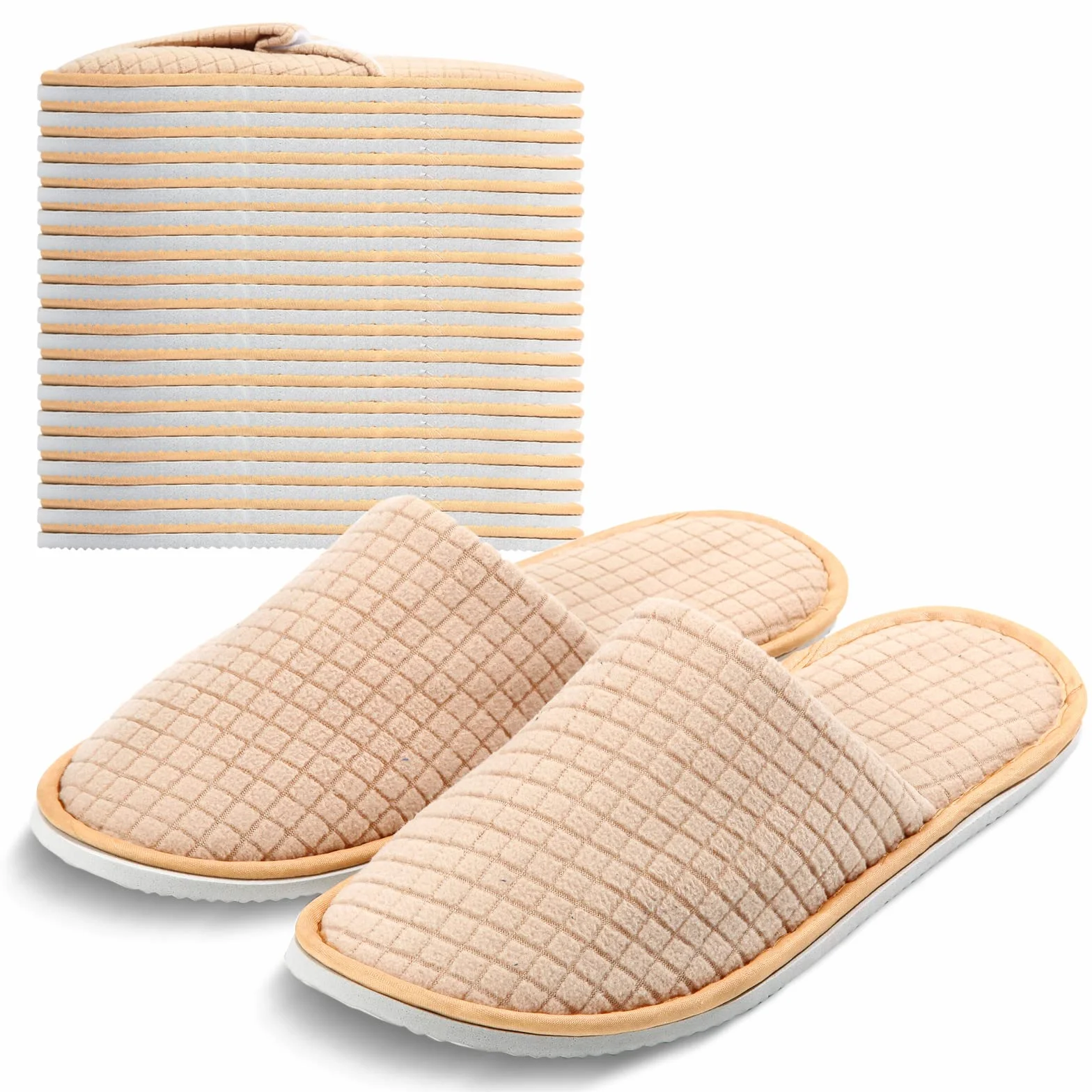 Anmerl 10 Paia Ciabatte Monouso per Hotel Ospiti, Pantofole Lavabili Antiscivolo in Cotone Spesso, Morbide e Confortevoli per Casa, Viaggio, Spa, Commerciale