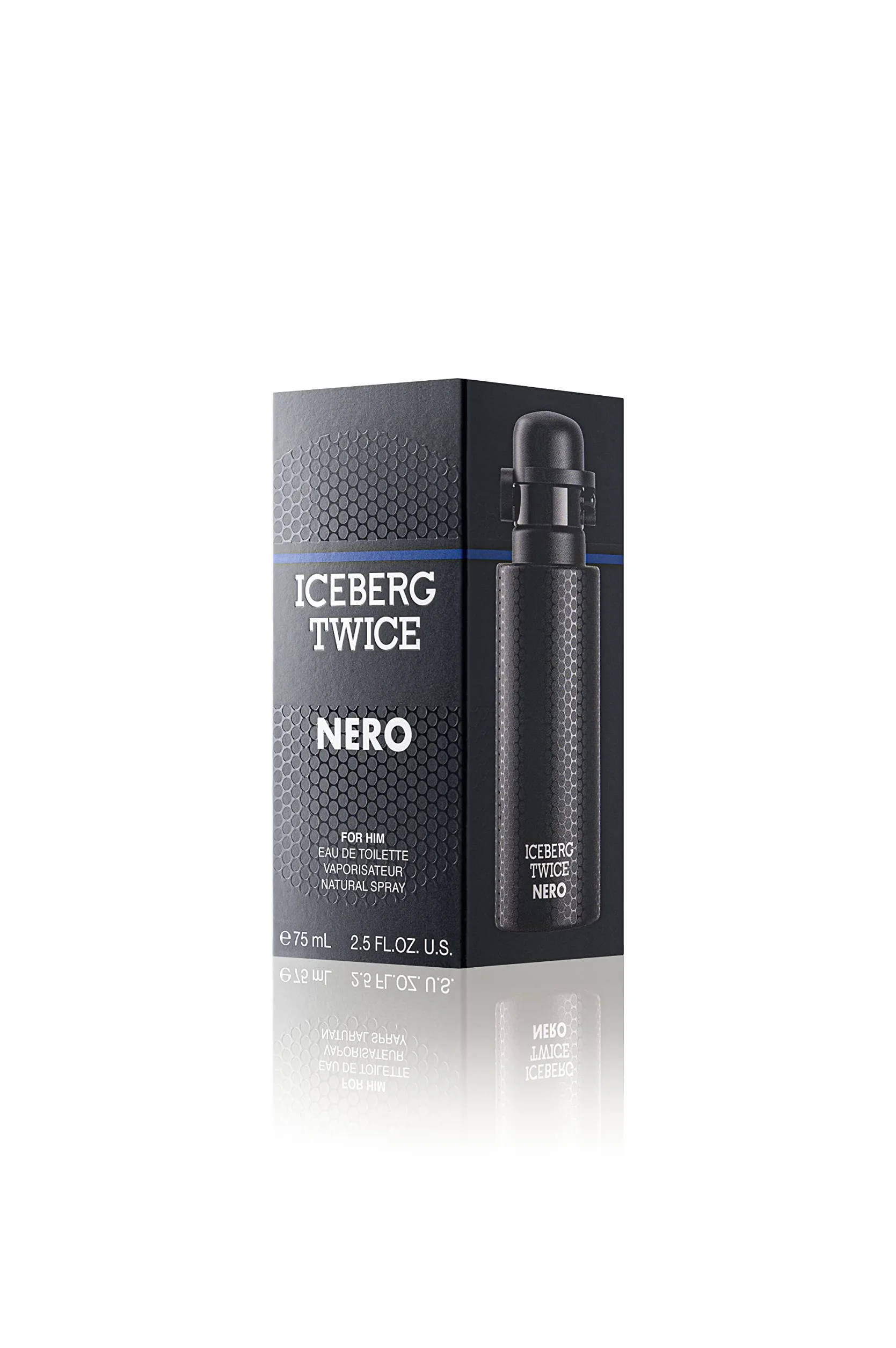 ICEBERG Twice NERO Man Eau de Toilette 75 ml Woody Oriental Flacone in Vetro Nero