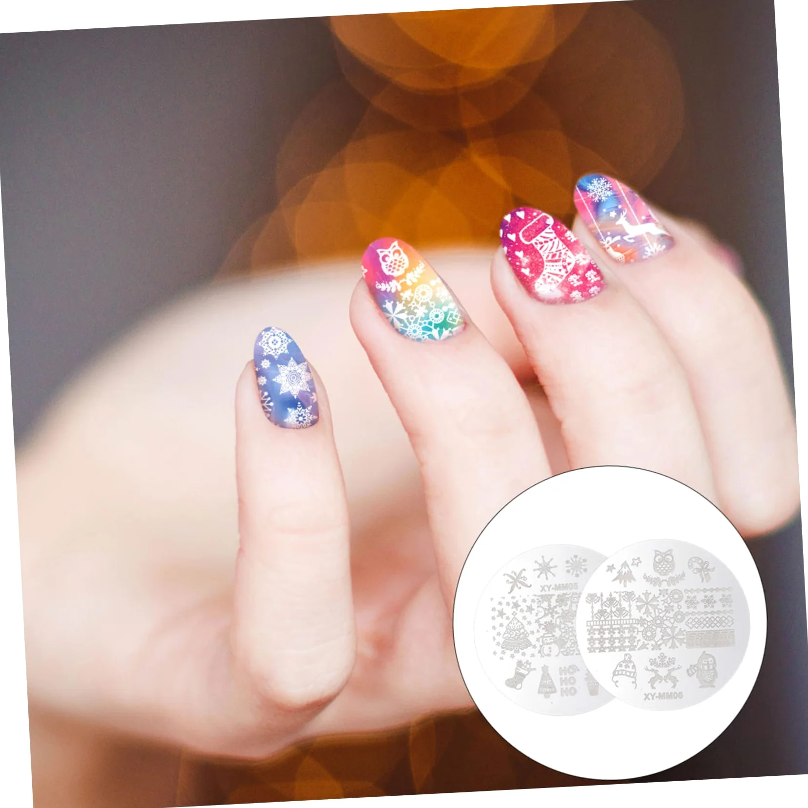 Healvian 30pezzi Piastre Per Stampa Unghie Natalizie Kit Di Stamping Per Nail Art Con Temi Di Natale Come Alberi e Fiocchi Di Accessori Manicure Per Decorazioni Festive