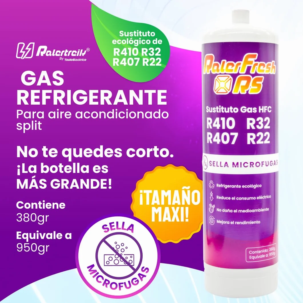 Ralerfresh RS Gas Refrigerante Organico per Climatizzatore Split 950g Sostitutivo R410 R32 R407 R22 Bottiglia Chiave