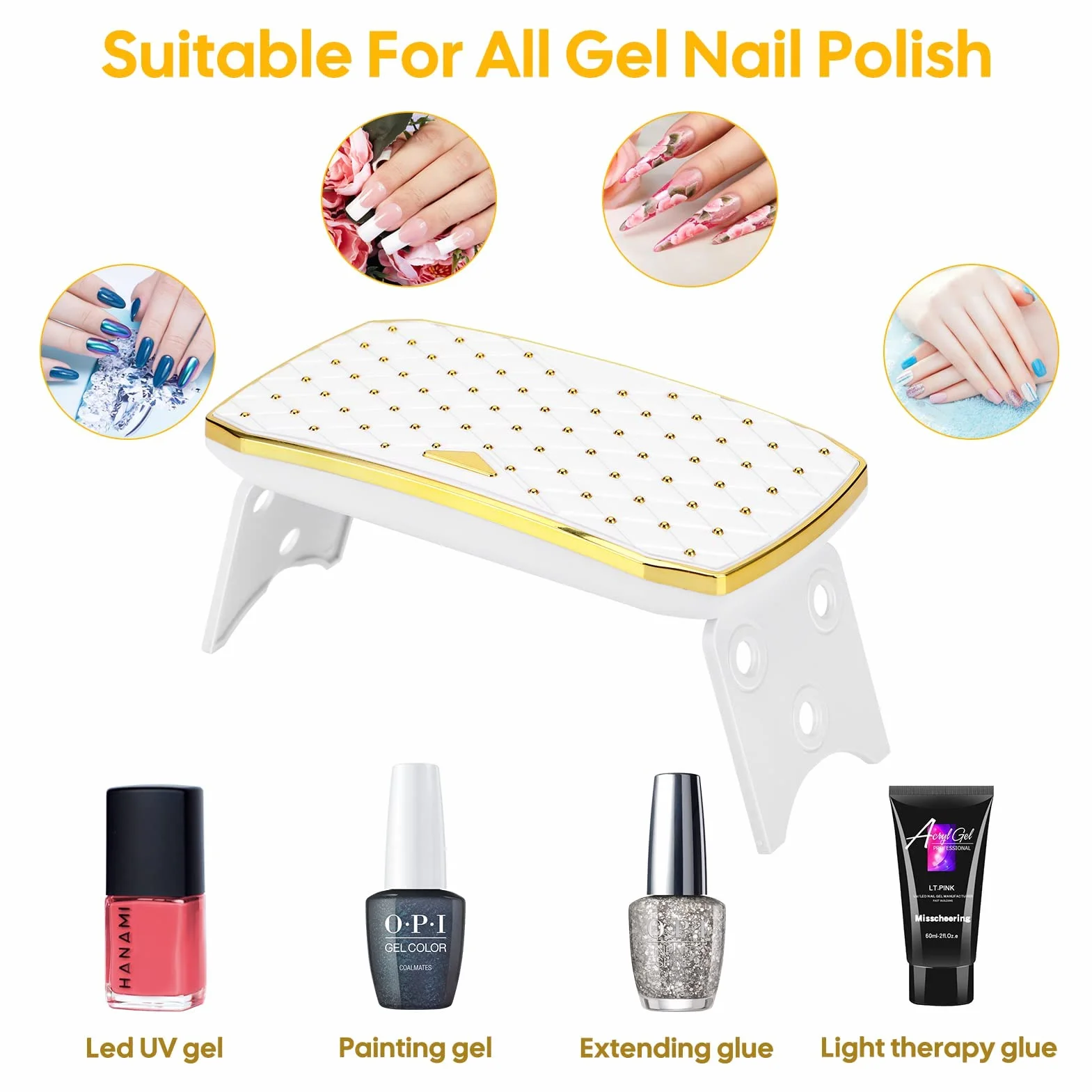 zalati Lampada per unghie da 36 W, luce UV LED, pieghevole, portatile, lampada per unghie in gel, asciugatura rapida, nail art