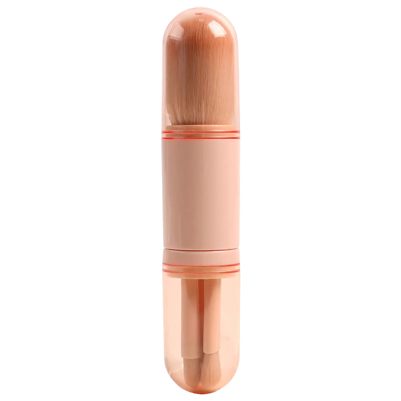 Pennello per Il Trucco, 4 in 1 Pennello Portatile da Viaggio Retrattile per Viso, Fard, Correttore, Ombretto Pennello per Fondotinta Cosmetici di Bellezza