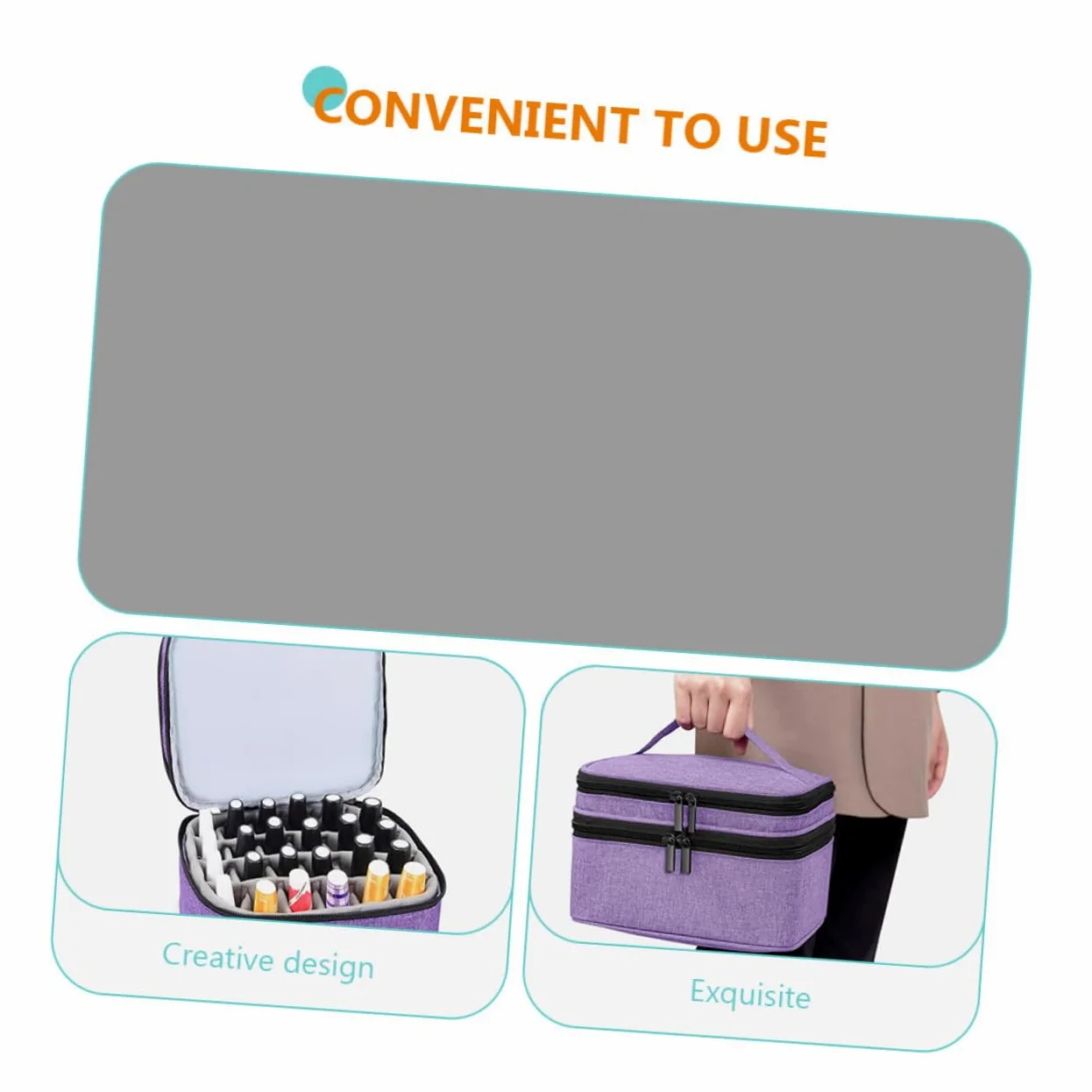 Porta Smalti Organizer in Borsa da Viaggio Custodia per Oli Essenziali e Smalto Organizer per Smalto Cerniera Doppio Cursore