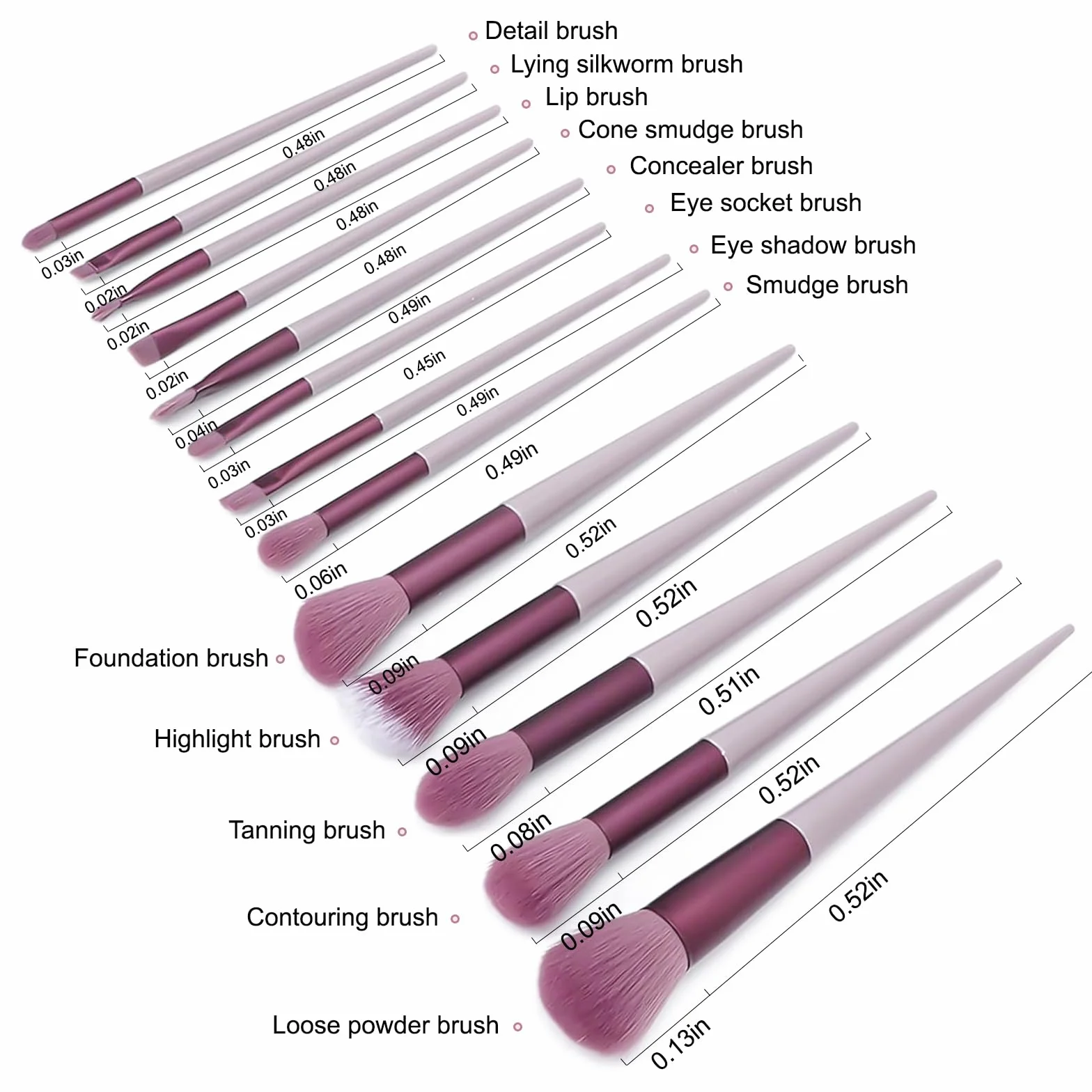 aweskmod Pennelli Trucco 13 Pezzi Set Viso e Occhi, Pennelli Make Up Professionali Set, Sintetico Contorno Fard Ombretti Correttori Fondazione Trucco Pennelli