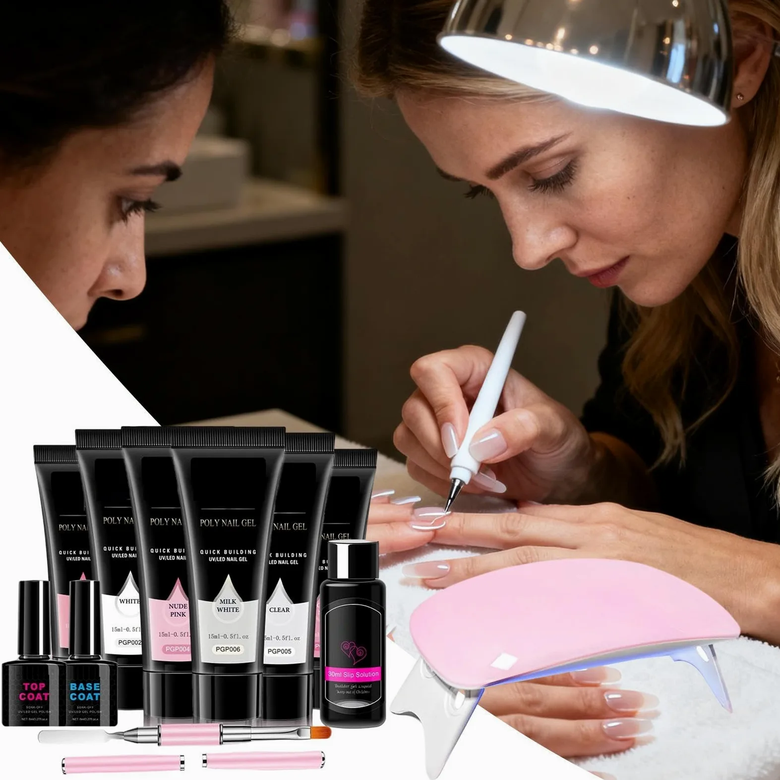 Kit Per Ricostruzione Unghie Strumento Manicure Leggero e Portatile | Smalto per Allungamento Unghie Donna Ideale per Viaggi Casa Ufficio Scuola Fidanzata Moglie