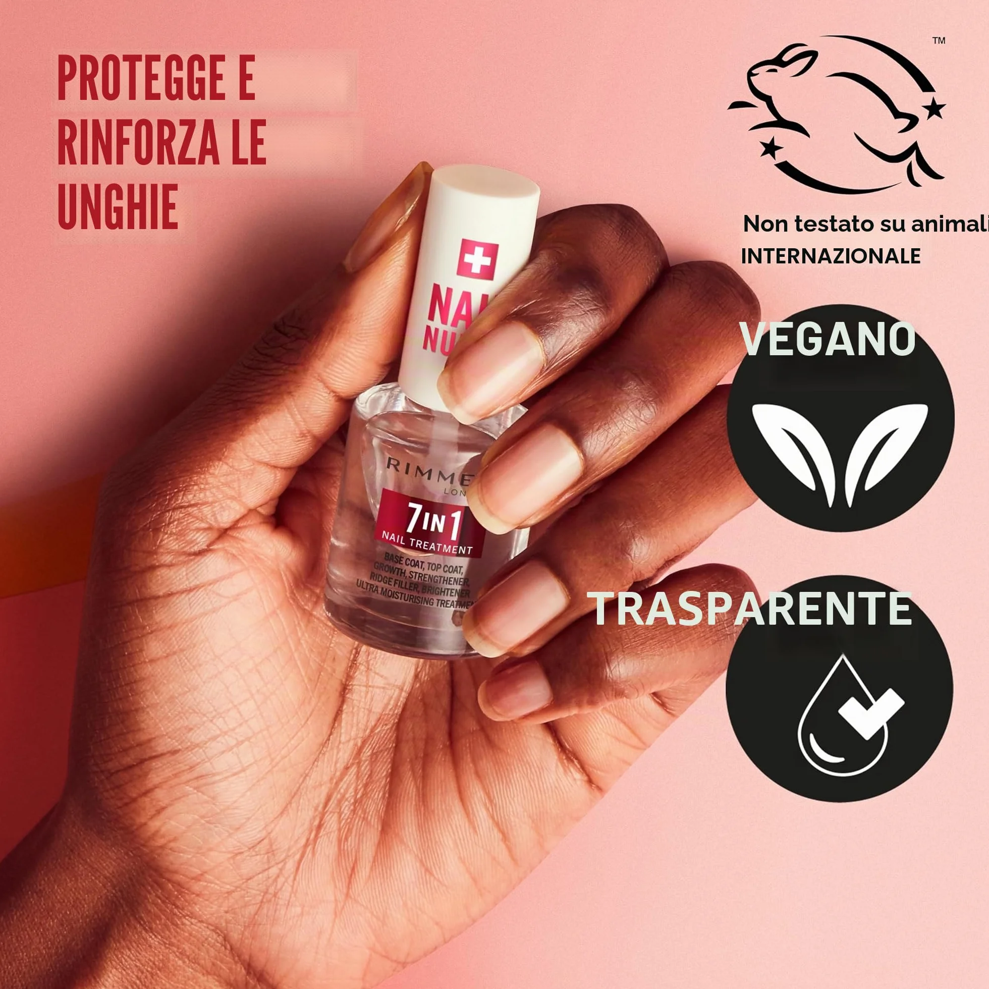 Rimmel London Nail Care Base & Top Coat 7 in 1 Rinforza 12ml