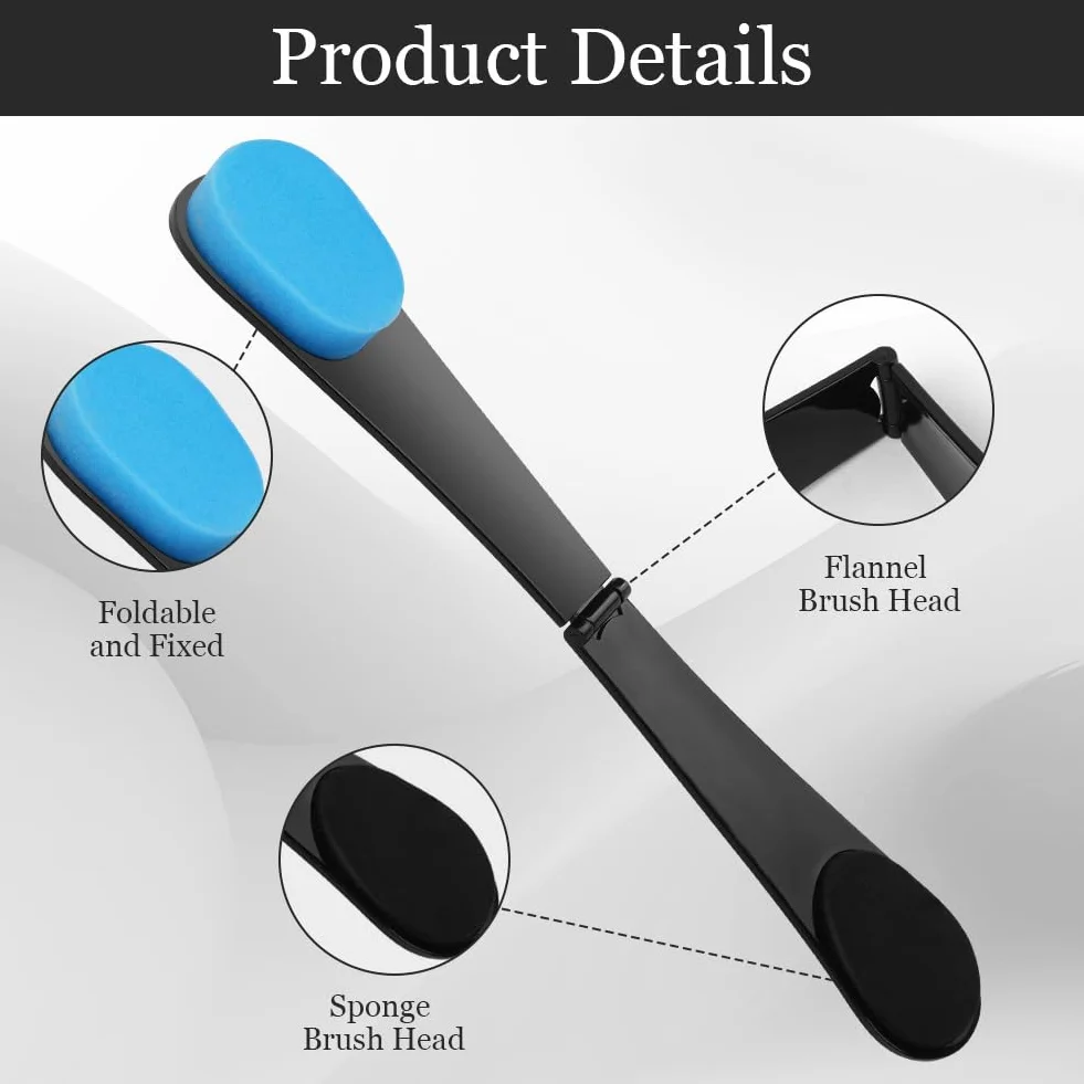 LOPHE Back Applicator, Spazzola per la Schiena per Crema Abbronzante con Doppia Testa, Applicatore Crema Schiena da Abbronzante Corpo, Create Abbronzante Naturale(Blu)