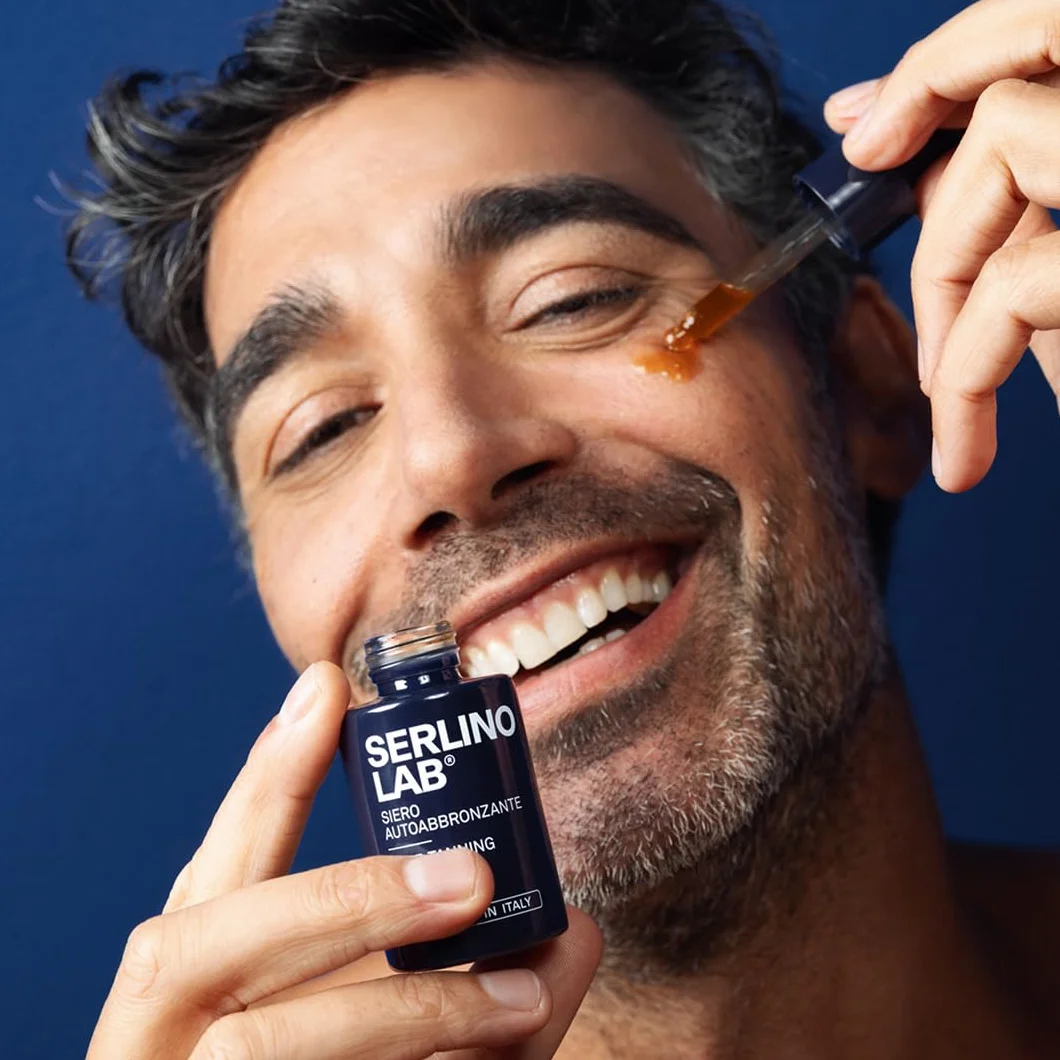 SERLINO LAB Gocce Autoabbronzanti 30 ml, siero abbronzante, Abbronzatura naturale senza sole con DHA + Eritrulosio, Aloe Vera e Acido Ialuronico, Durata 3‑4 giorni, Made in Italy
