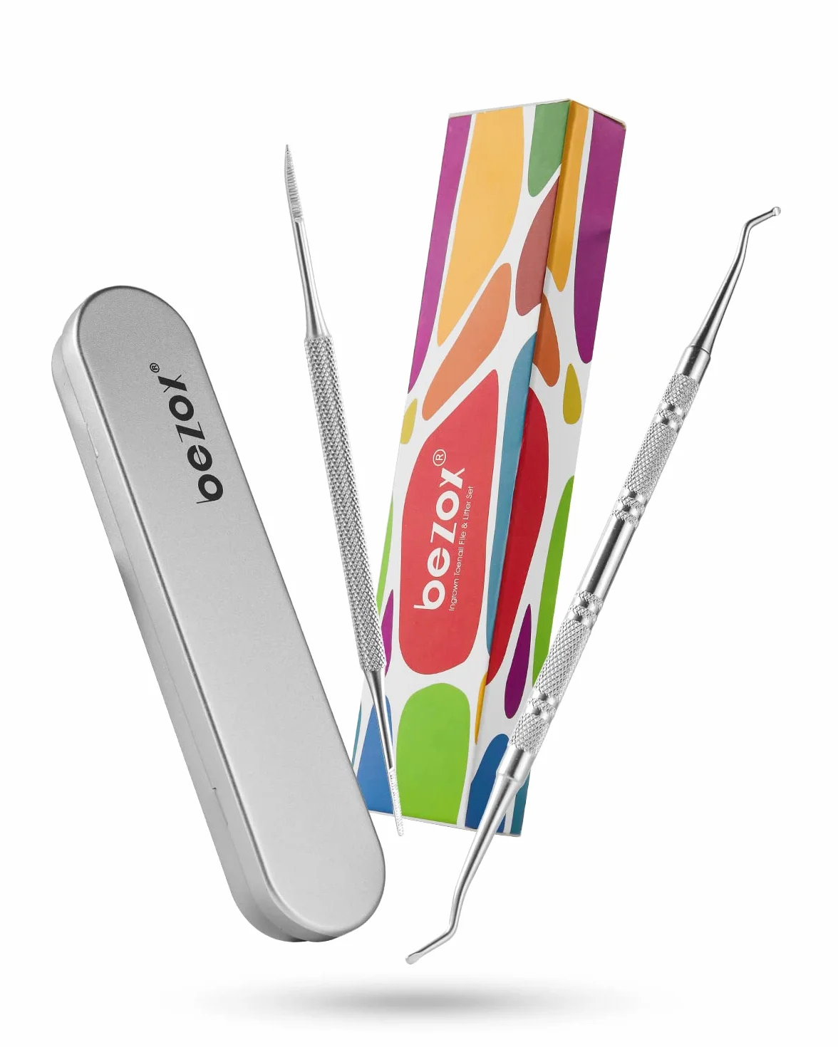 BEZOX Solleva Unghie Incarnite Pedicure Utensile Lima Acciaio Inox 13.4cm Lifter Kit 16.5cm