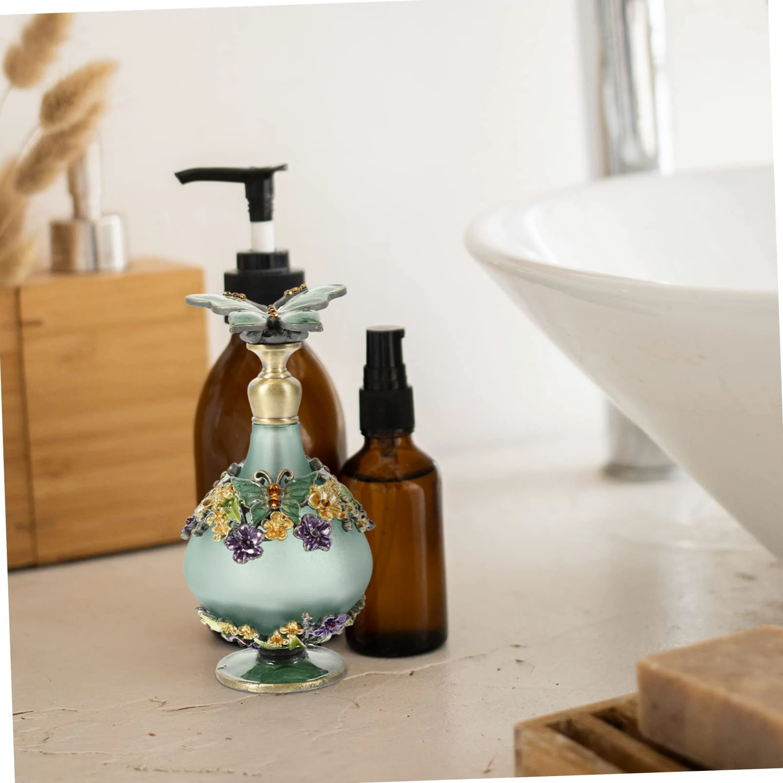 DECHOUS Bottiglia di Profumo Ricaricabile in Vetro da 23ml Chiusura Ermetica, Stile Vintage e Facile da Trasportare, per Viaggi e Uso Quotidiano