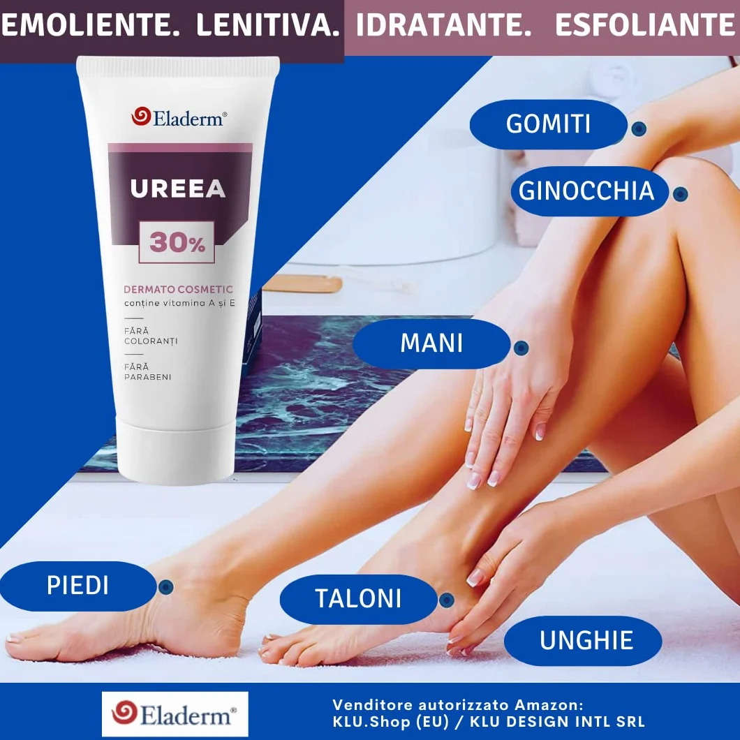 Crema Urea 30% 100ml per Eczemi Psoriasi Cheratosi Dermatite Talloni Screpolati Calli