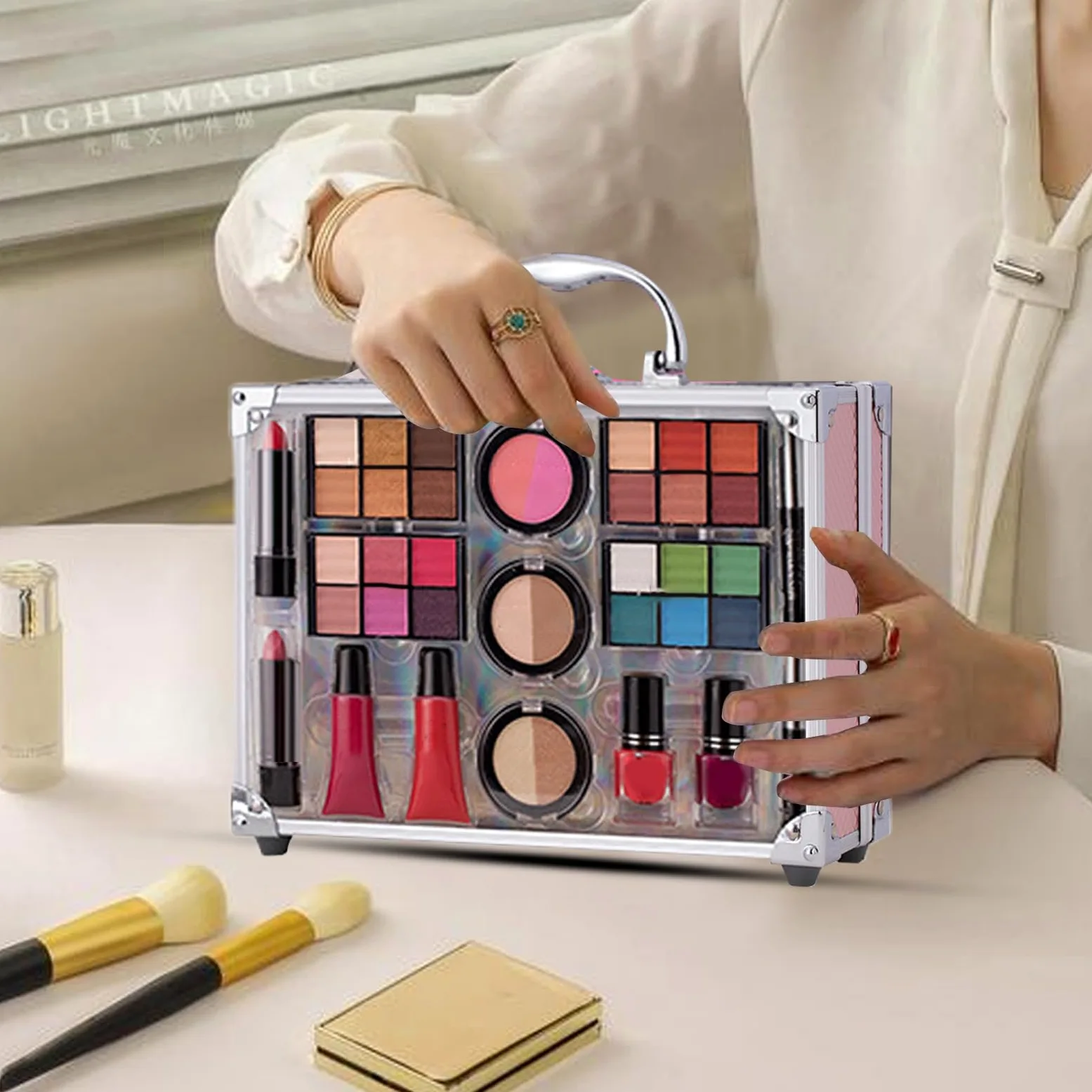Kit Trucco Completo Ombretto Rossetto Fard Impermeabili per Trucco | kit di trucco per principianti per Casa, Viaggio, Vacanza, Viaggi d'Affari, Performance sul Palco, Eventi, Feste, Uscite