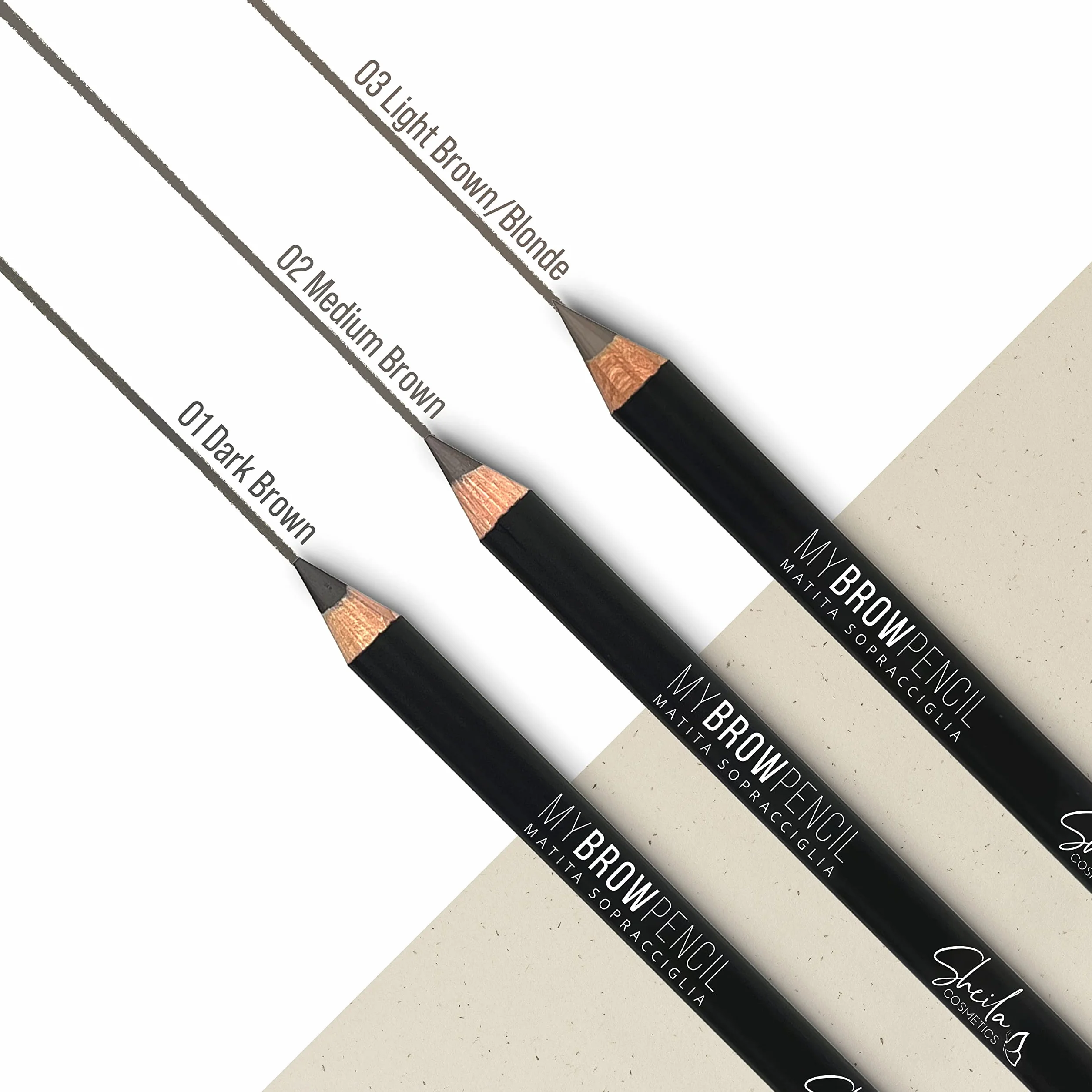 Sheila Cosmetics My Brow Pencil Matita Sopracciglia con Formula Rigida Dermatologicamente Testata | Made in Italy (01 Dark Brown)