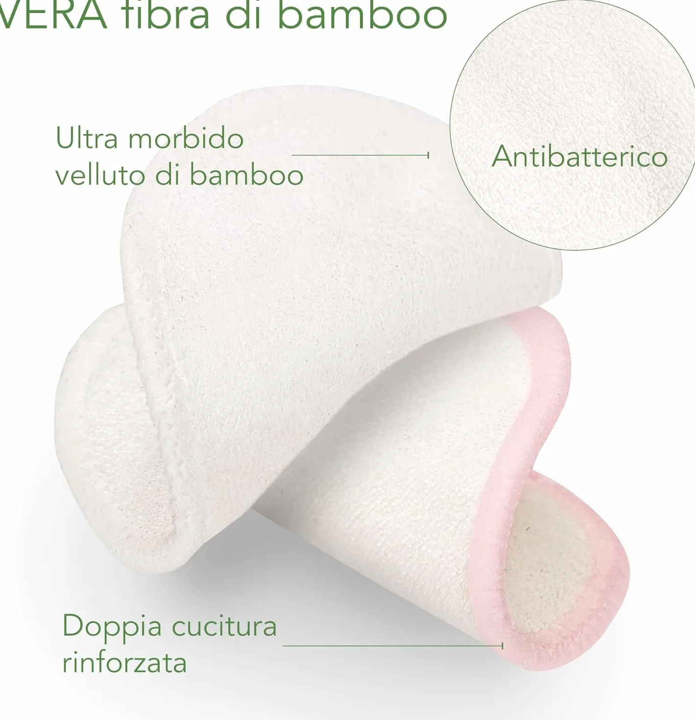 24 Dischetti Struccanti Lavabili in bambù Riutilizzabili - Cotone di Alta Qualità in Bamboo, Panno - Pad Struccante Pulizia Viso Occhi Collo Labbra - Sacchetto per il Lavaggio, fino a 100 Lavaggi