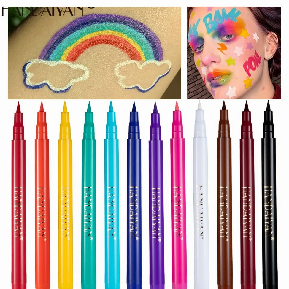 BestLand Eyeliner liquido arcobaleno colorato pigmento fluorescente impermeabile lunga durata gel eyeliner kit per donne