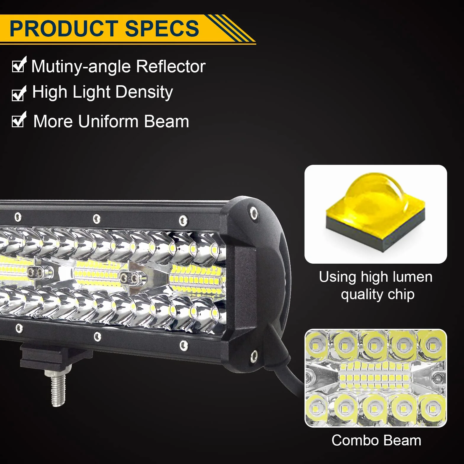 SKYWORLD 2 Pcs 7 Pollici 18 cm 120W Faro da Lavoro LED 12V Toggle Cablaggio Kit per 4x4 Moto Auto ATV SUV