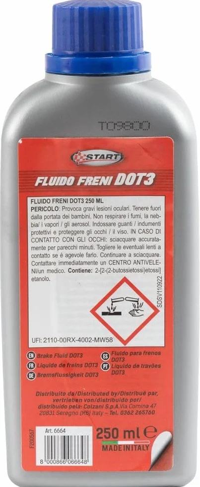 Płyn hamulcowy DOT 3 250ml do układów hydraulicznych tarczowych i bębnowych ABS