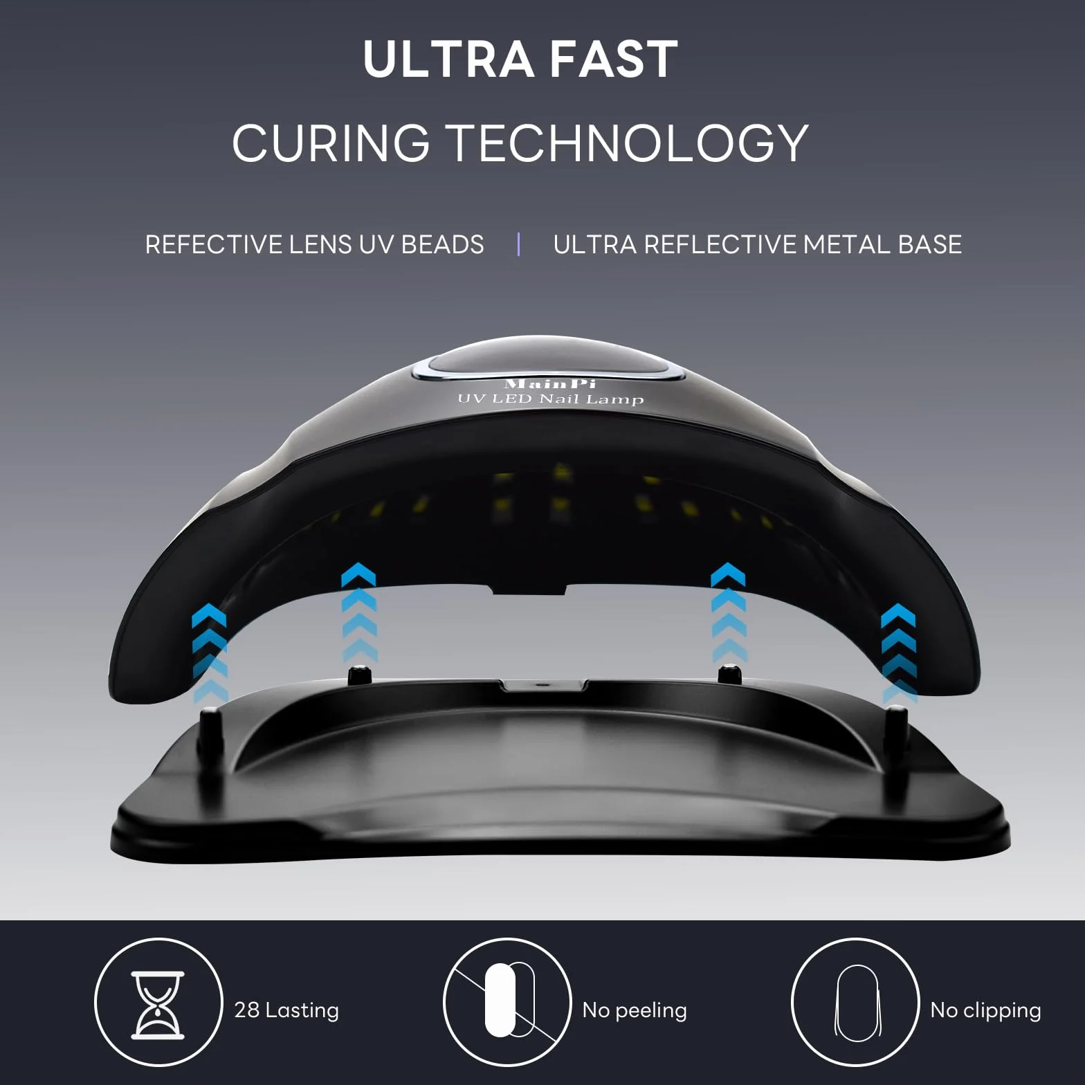 Lampada Unghie UV LED 168W,Professionale UV Unghie con 42LEDs,Asciugatura Rapida Asciuga Smalto Fornetto Unghie,Lampada Con 4 Timer e Sensore Automatico per Manicure/Pedicure (Nero)