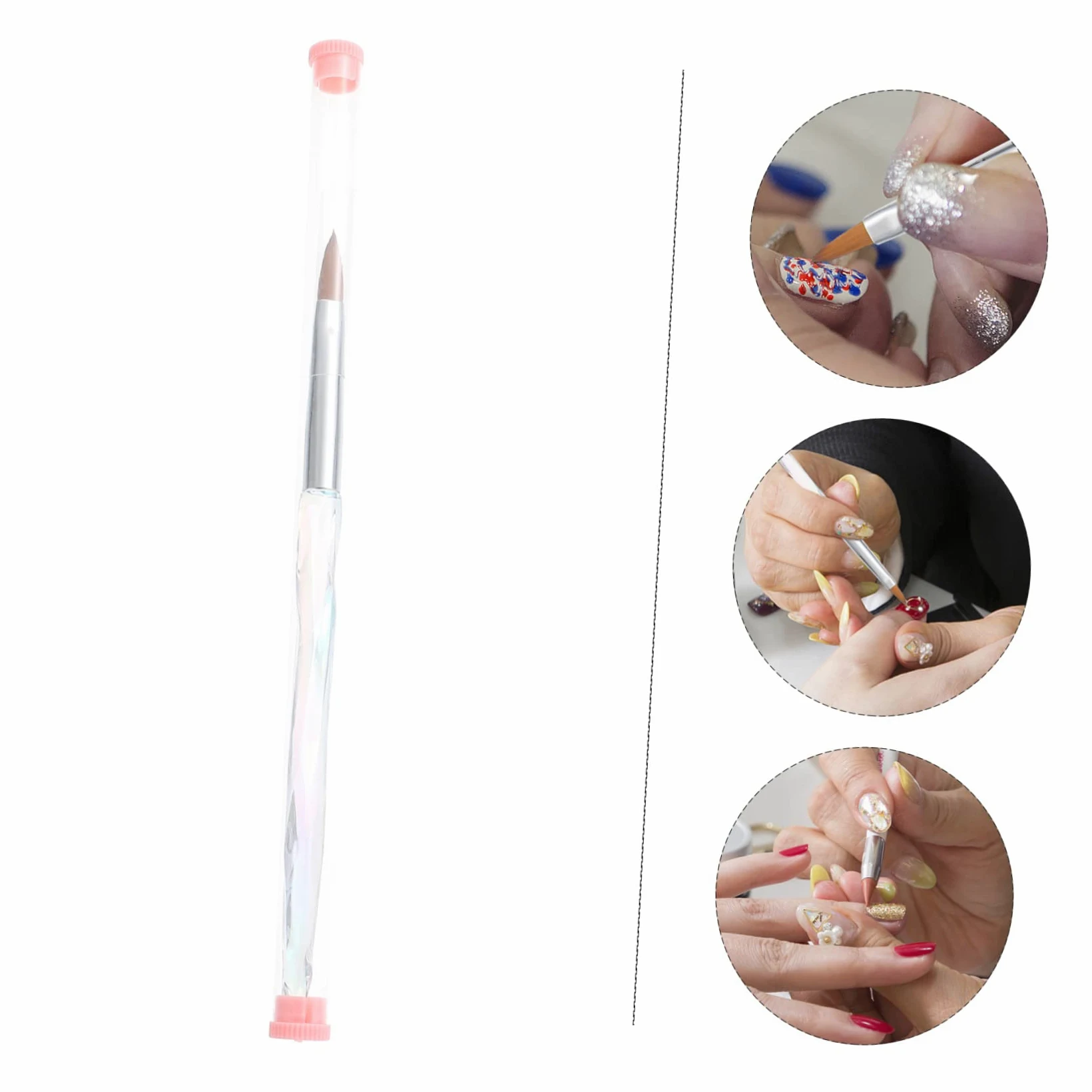 FRCOLOR 3 Pezzi Di Strumenti Pratici Per Manicure Pennello Per Nail Art Pennello Per Gel Per Unghie Per Pittura E Decorazione Delle Unghie