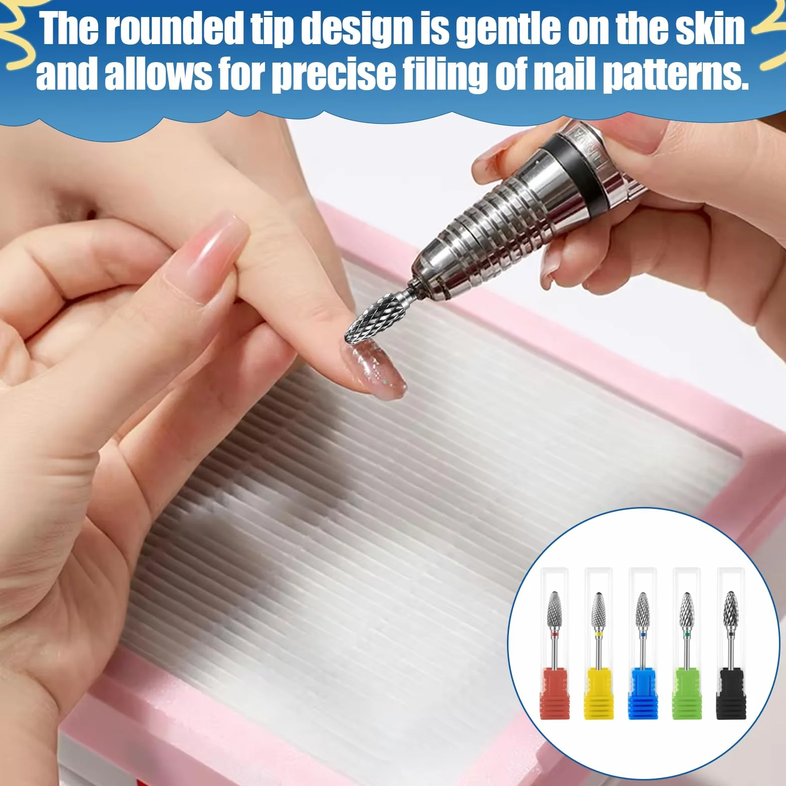 Punte per fresa in tungsteno, carburo di tungsteno, strumenti professionali per manicure