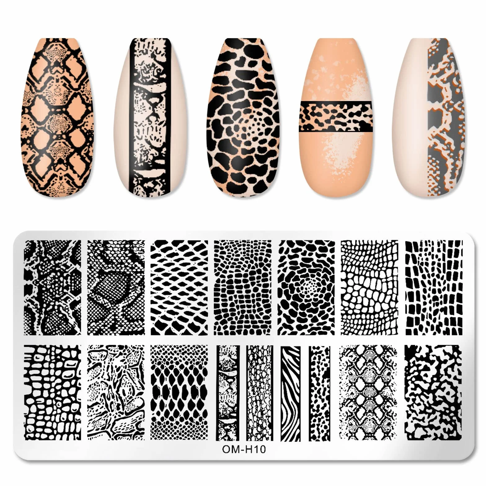 MWOOT 6 Pezzi Stamping Nail Art, Modelli Multipli per Stencil Unghie Nail Art, Unghie Piastre Manicure Nail Piastra, Unghie Timbro Scraper Piatti Templates per Decorazione Unghie