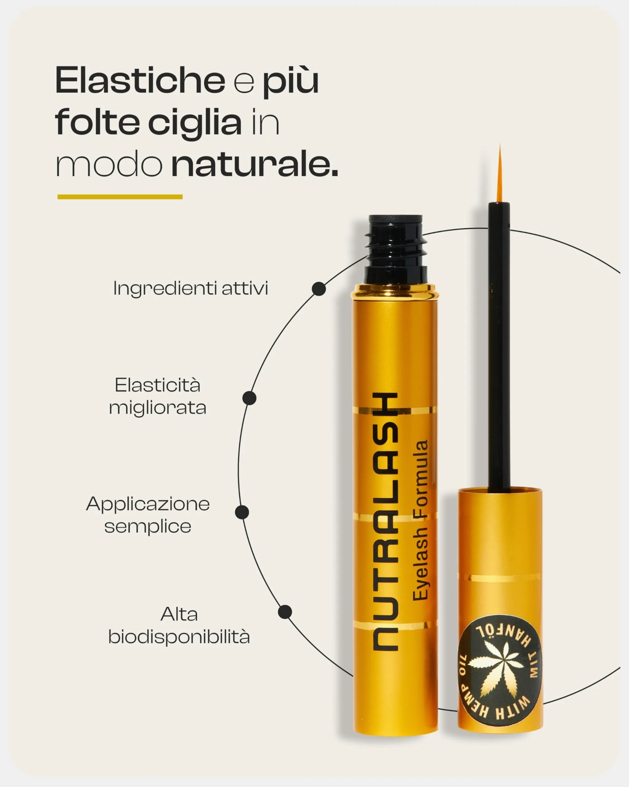 Nutralash Formula Ciglia I Siero per Ciglia Lunghe in Sole 6-8 Settimane I Eyelash Serum I Siero per la Crescita delle Ciglia I Siero per Allungamento Ciglia I Prodotto in Germania I 3ml