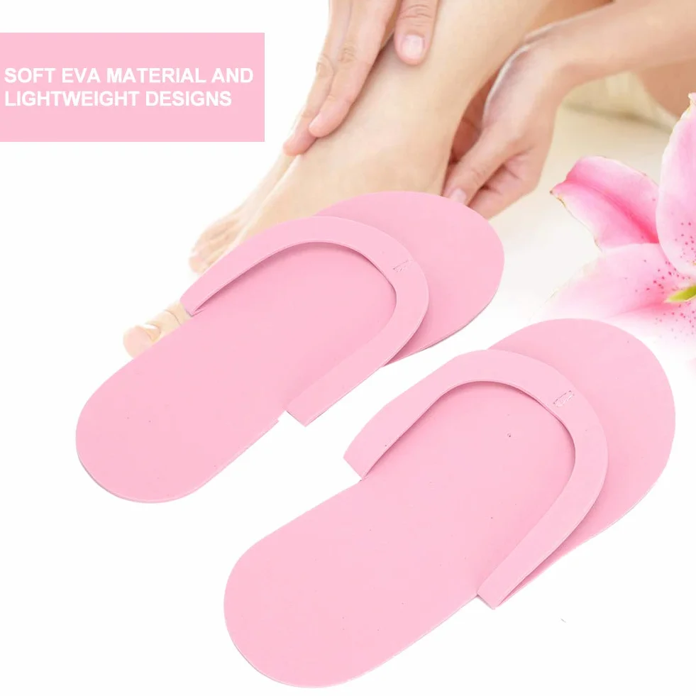 12 paia di infradito usa e getta, infradito spa, pantofole monouso per pedicure infradito nail art pantofole portatili spessore 3 mm per hotel centro spa viaggio al coperto 42(Rosa)