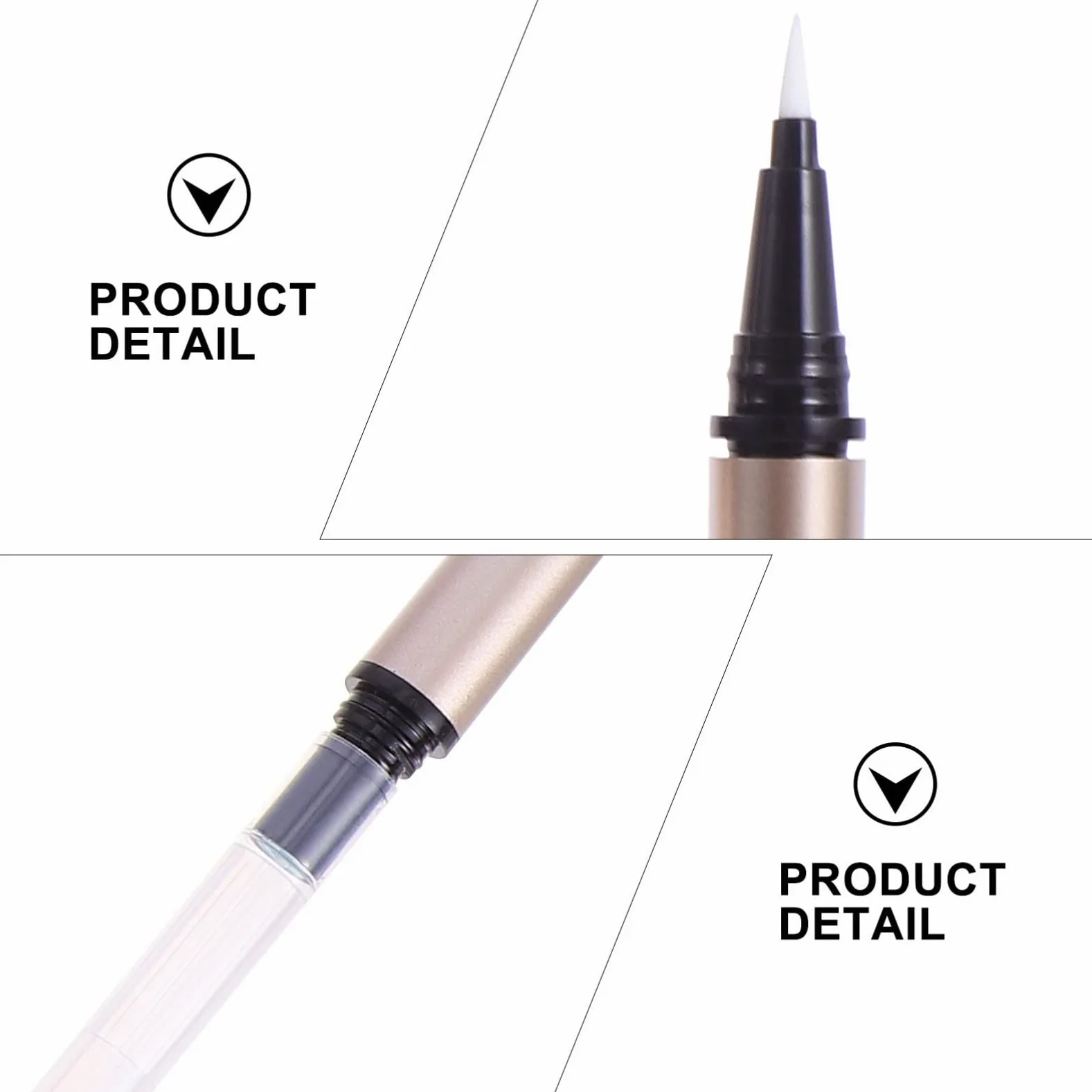 Tubo Eyeliner Ricaricabile da 1ml in Plastica Oro, 5 Pezzi | Contenitore Vuoto per Riempimento Diy, Formato Tascabile, Adatto a Grossisti e Rivenditori Cosmetici