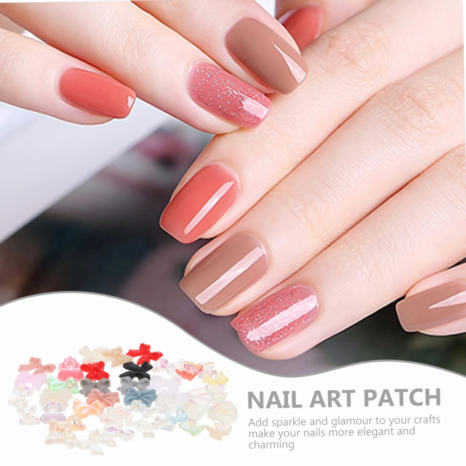 5 Set Decorazioni Per Unghie Ciondoli Per Manicure Accessori Nail Art Per Unghie Eleganti E Creative 2 Scatole*5