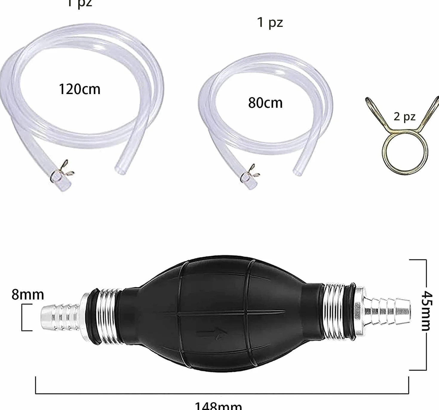 Pompa a mano per benzina, olio, diesel, portatile manuale, tubo 2 m