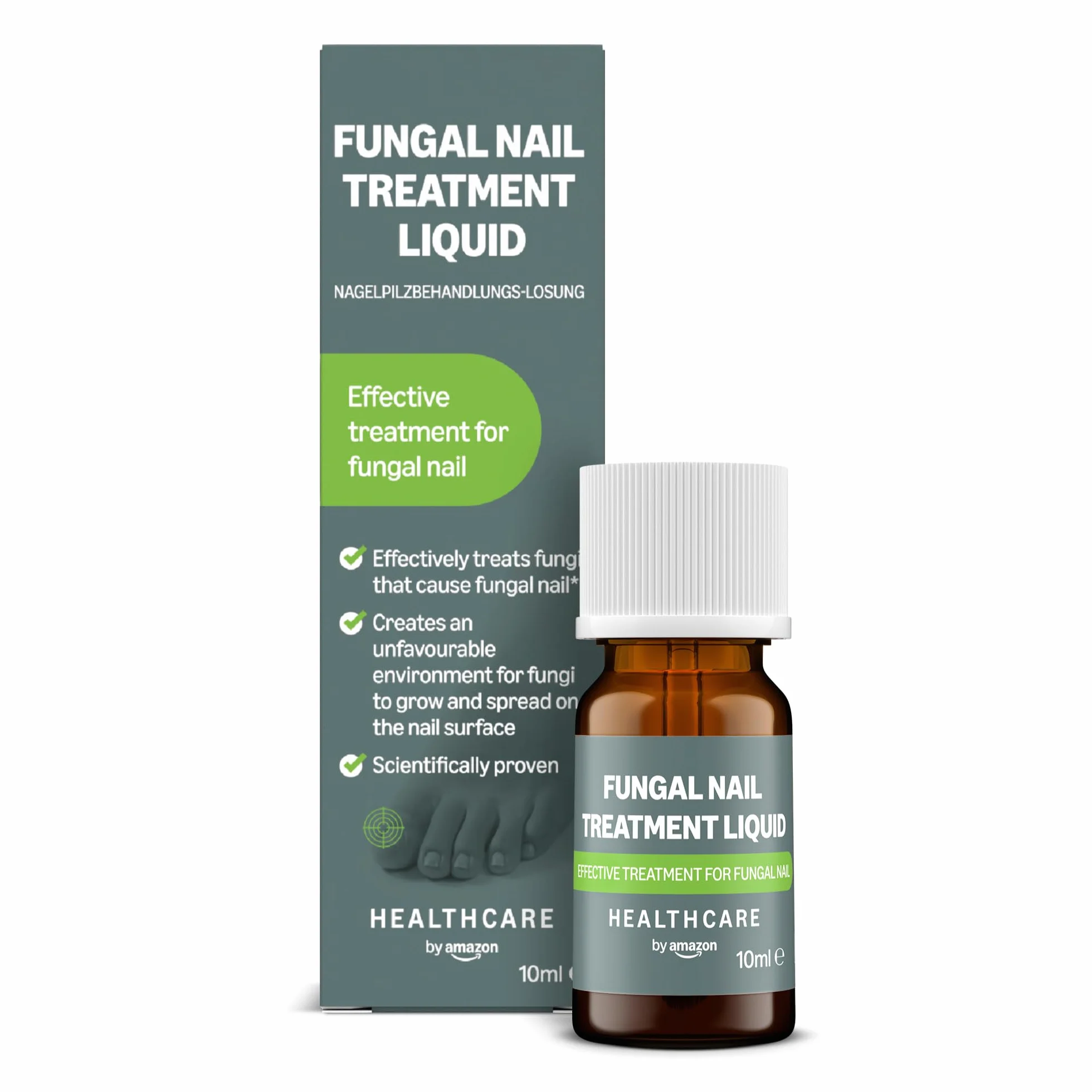 Healthcare by Amazon Liquido per il Trattamento delle Unghie Fungine, 10ml (in Precedenza Amazon Basic Care) - L'Imballaggio Può Variare